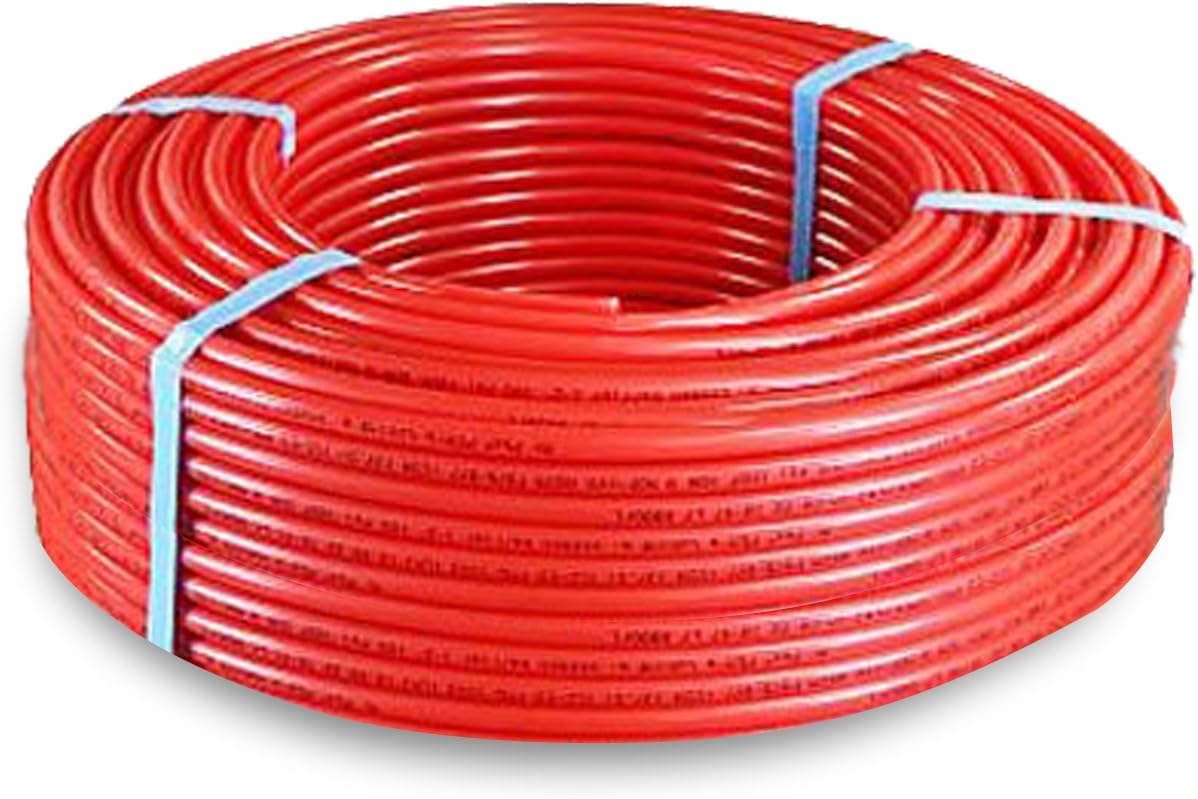 Supply Giant Oxygen Barrier PEX-B Pipe 3/4 Inch x 300 Feet Coil, Red Tubing for Radiant and Hydronic Heating Systems, Non-Potable Water Pipe for Winter Season