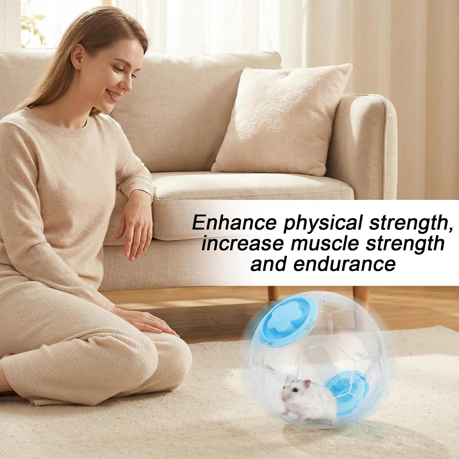 Clear Hamster Exercise Ball, 7.17in/18.2cm Ventilated Dwarf Hamster Running Ball Active Play & Fitness Pet Toy Rat Wheel Cage Accessories for Gerbils Mice & Other Small Pets