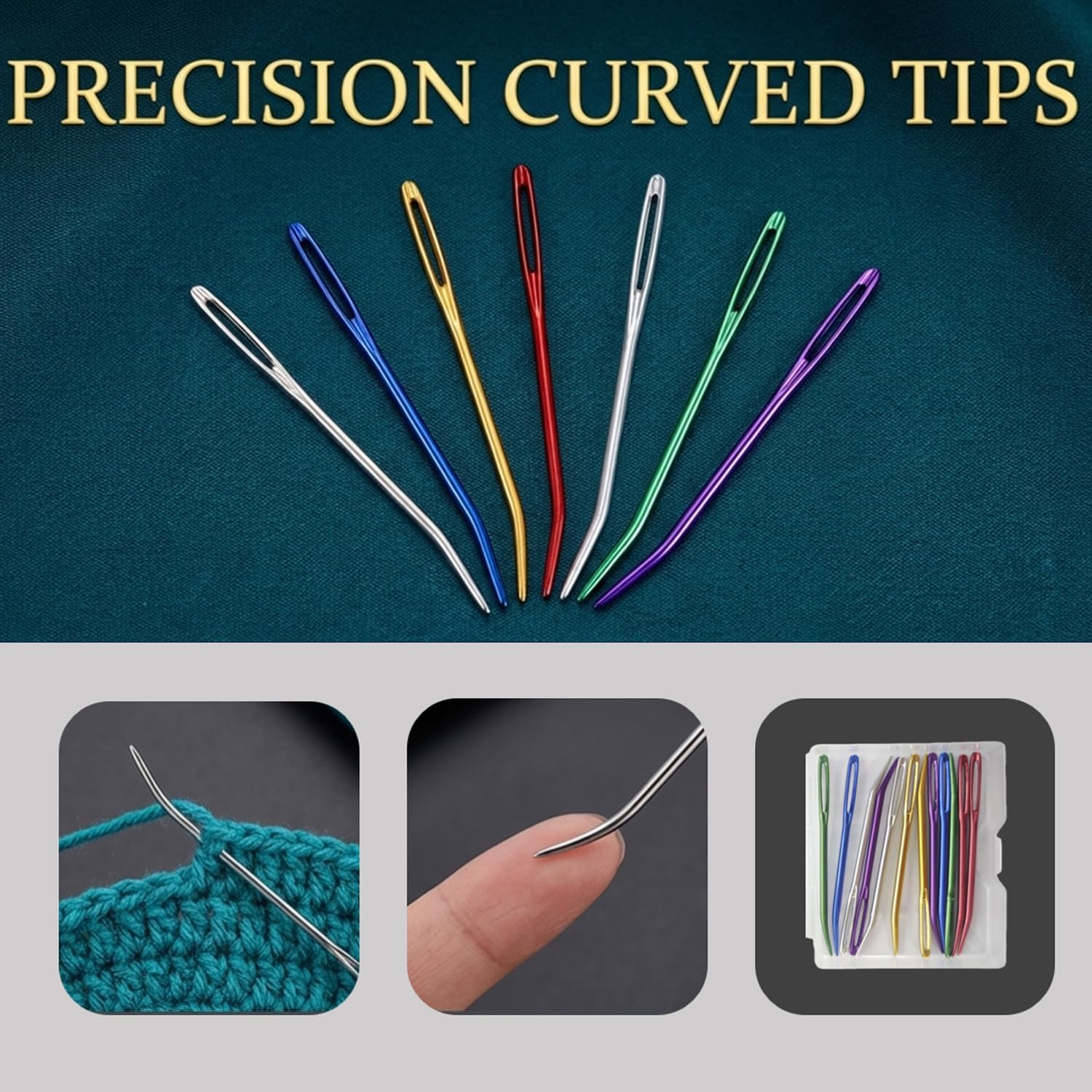 Twisepicks 12 Pcs Yarn Needle, Crochet Tapestry Needles for Crocheting, Large-Eye Blunt Needles, Large Eye Weaving Needle with Storage Box, Darning Needles for Yarn
