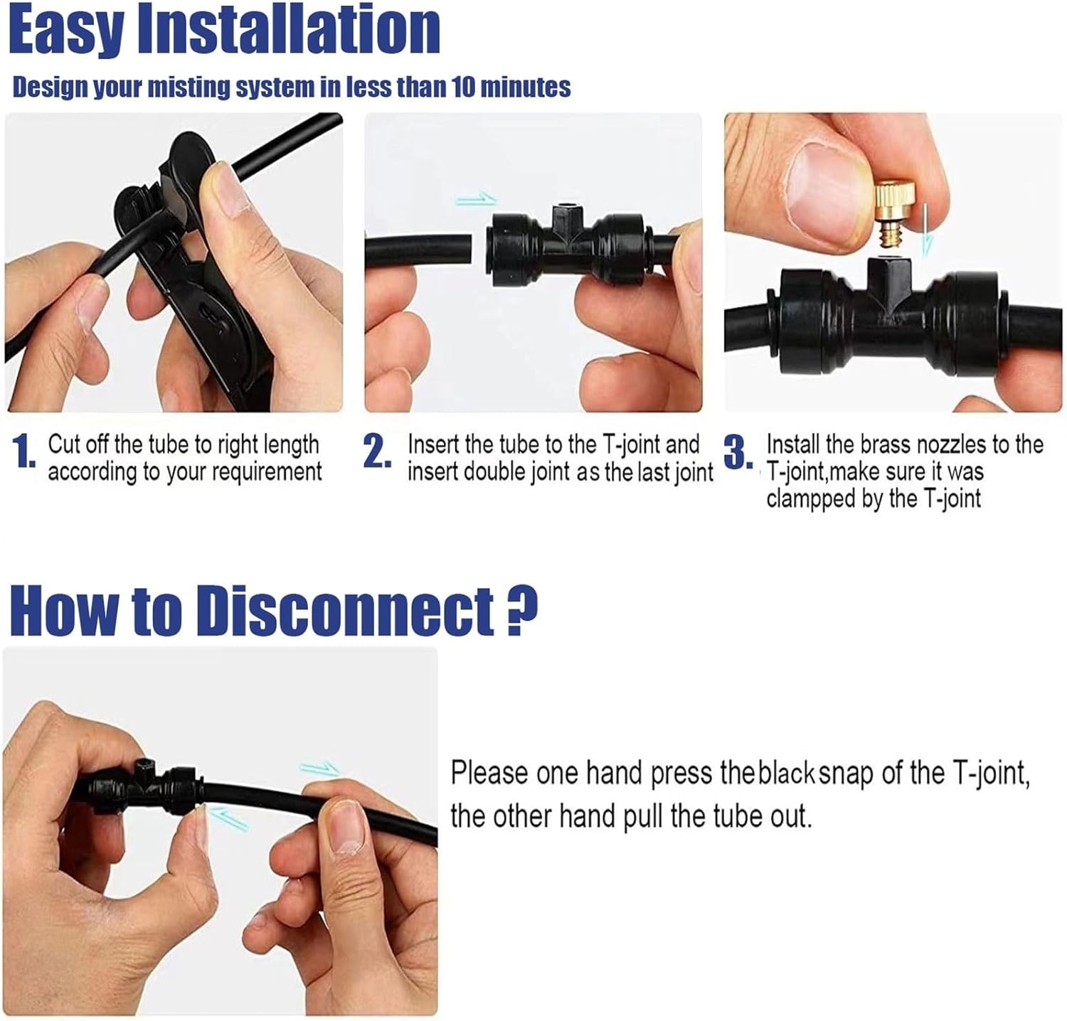Outdoor Mister System for Outside Patio, Mist Irrigation System Kit, Micro Spray Misting Drip Kit, for Outside Patio Garden Greenhouse Umbrella (Size : 30M(98.4ft)-50 nozzles)