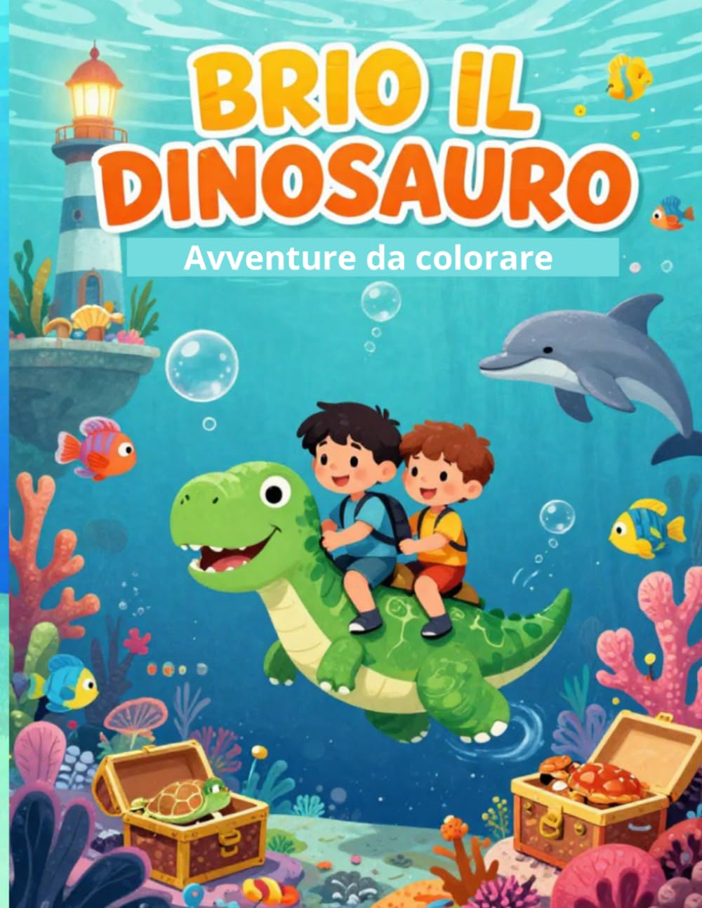 Avventure Marine da Colorare con Brio il Dinosauro": Illustrazioni di Harry, George e Brio alla scoperta dei segreti del mare