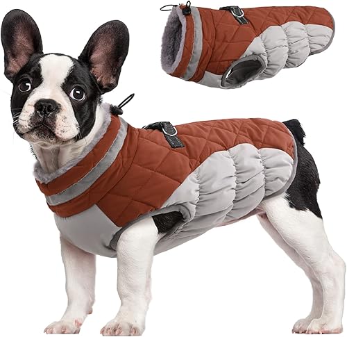 FUAMEY Chaleco acolchado para perro, abrigo reflectante de invierno para perro, chaqueta de invierno cálida a prueba de viento, ropa cómoda para
