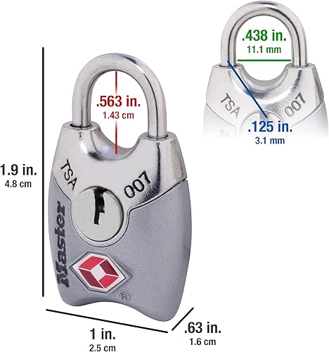 Miniatura 9 de Master Lock Candados con llaves aceptados por la TSA 4689T