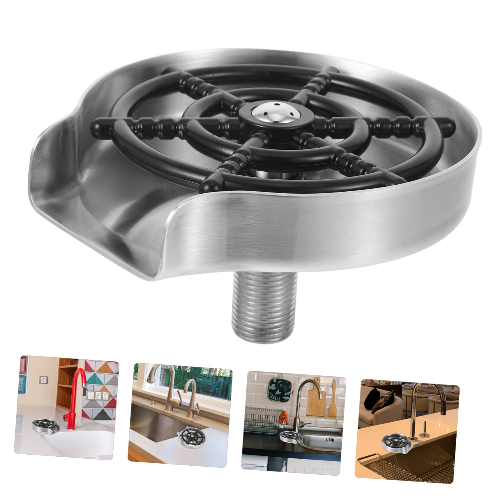 Toddmomy Lave-gobelet Automatique Inox Rince-tasses Haute Pression Pour Évier La Cuisine Bar Maison Usage Quotidien