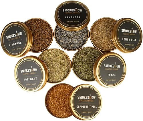 Miniatura 7 de Chips para ahumar hierbas y especias para ahumador de cóctel, paquete de 6 latas de 4 onzas. Canela, romero, tomillo, cáscara de pomelo, lavanda,