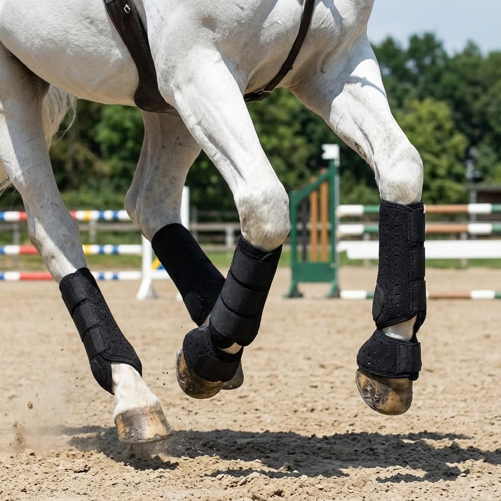 Horse Medicine Brushing Boots Leg Wraps Protection Gear Set of 4