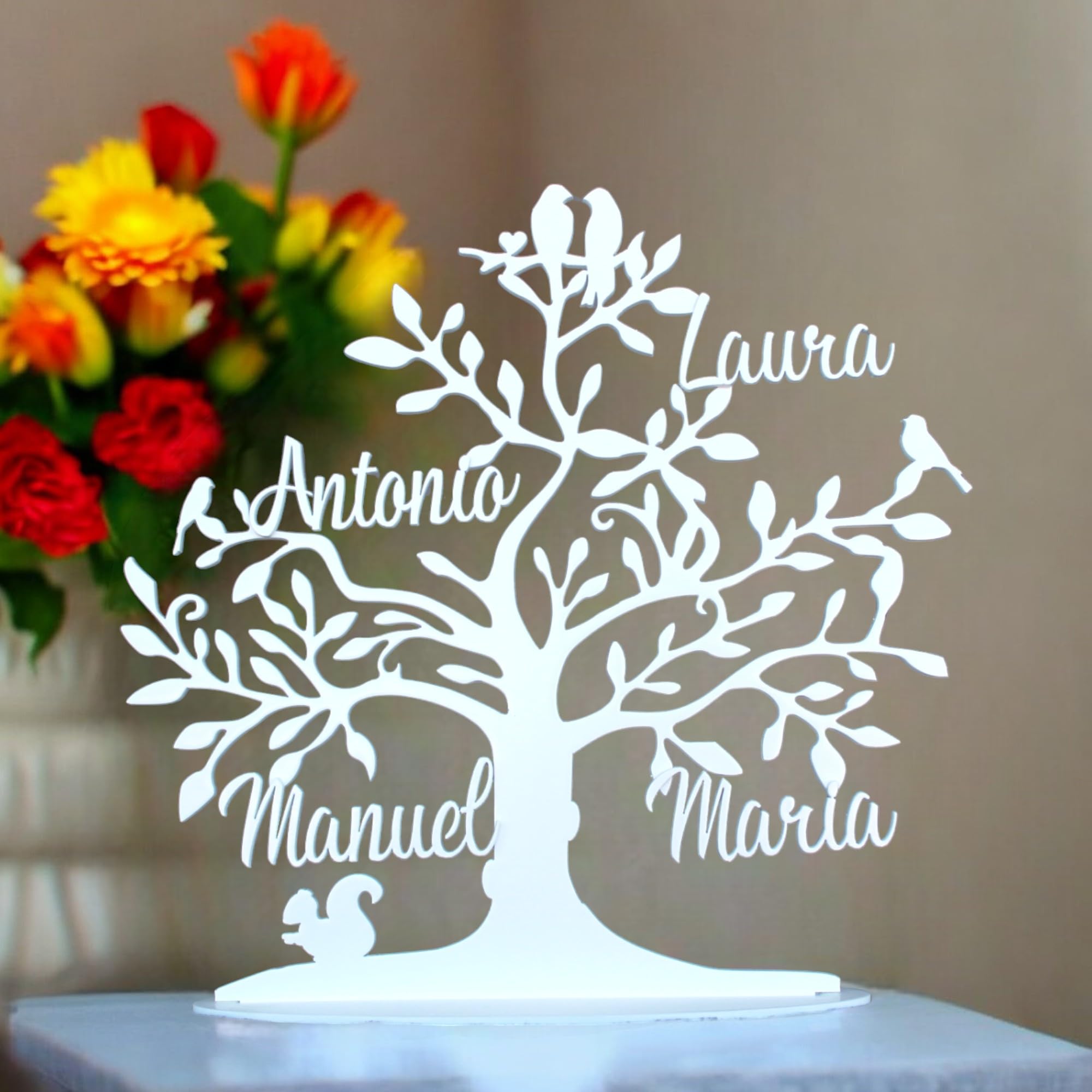 JR Maderas Arbol de la Vida Personalizado con Caja Regalo para Decoracion del Hogar - Adornos Pared Salon - Arbol Genealógico - Hecho 100% de Madera - Idea Original para Regalar Mujer y Hombre.