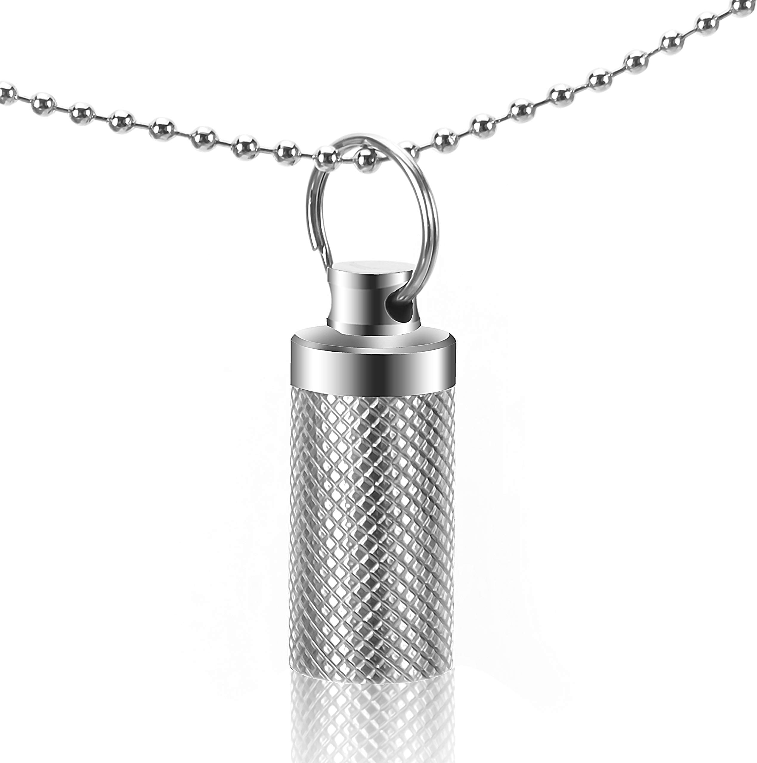 PPFISH Mini Titanium Pill Fob, Small Pill Box, Keychain Pill Case, Waterproof Pill Container, Emergency Pill Holder for Men Women
