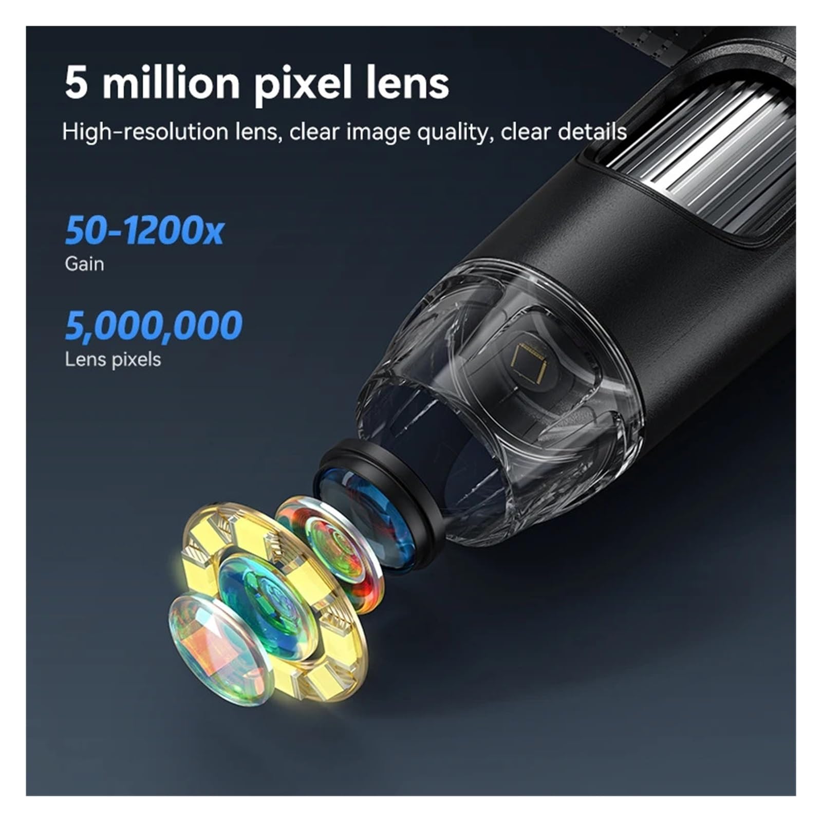 7Inch IPS Digital Coin Microscope 5MP 1200X Ultra-Precise Focusing Camera 1080P Video Microscope 8 LED Lights For Coin Circuit