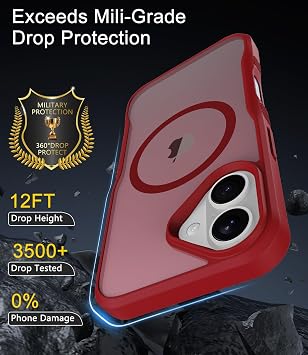 Diverbox マグネット式 iPhone 17用 ケース スリム - トゥルーレッド
