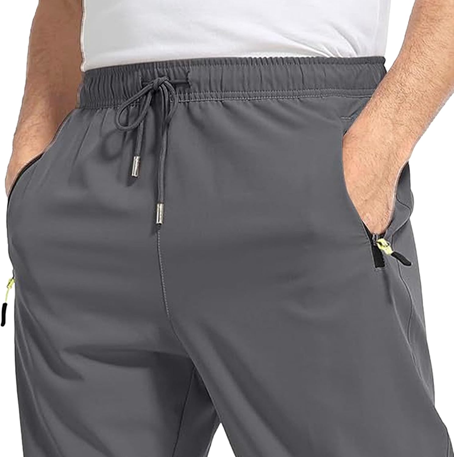 Men's Drawstring Stylish Hiking Outdoor Pants Relaxed Fit Elastic Waist Outdoor Pants Stretch Joggers Trousers