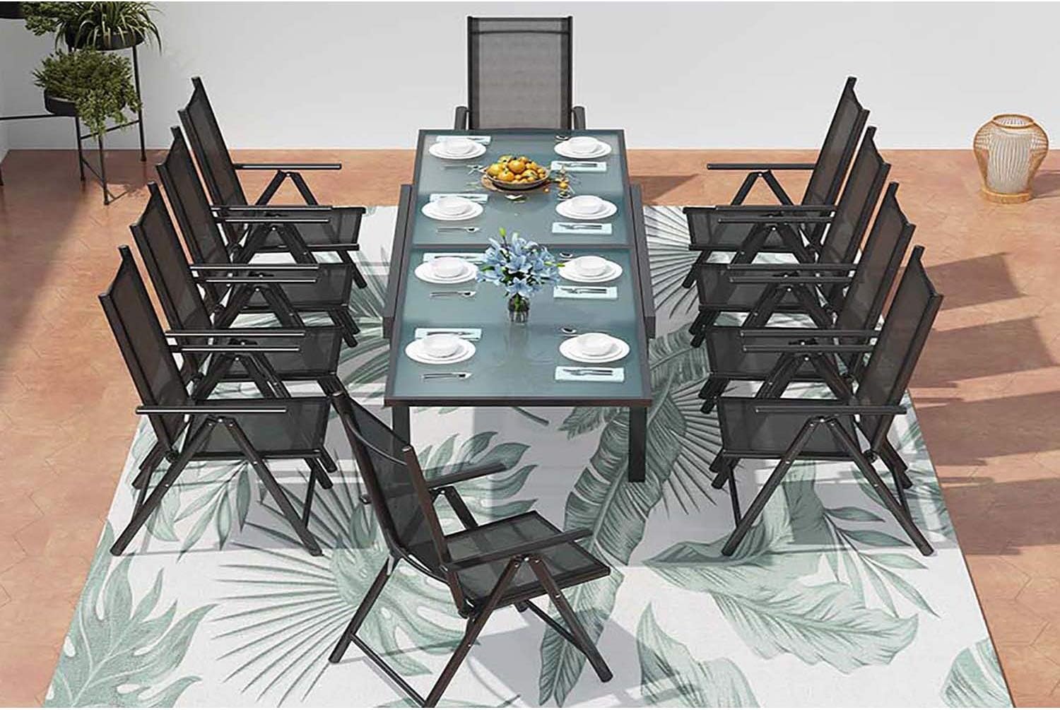 Alice's Garden - Salon de Jardin Table Extensible - Odenton Anthracite