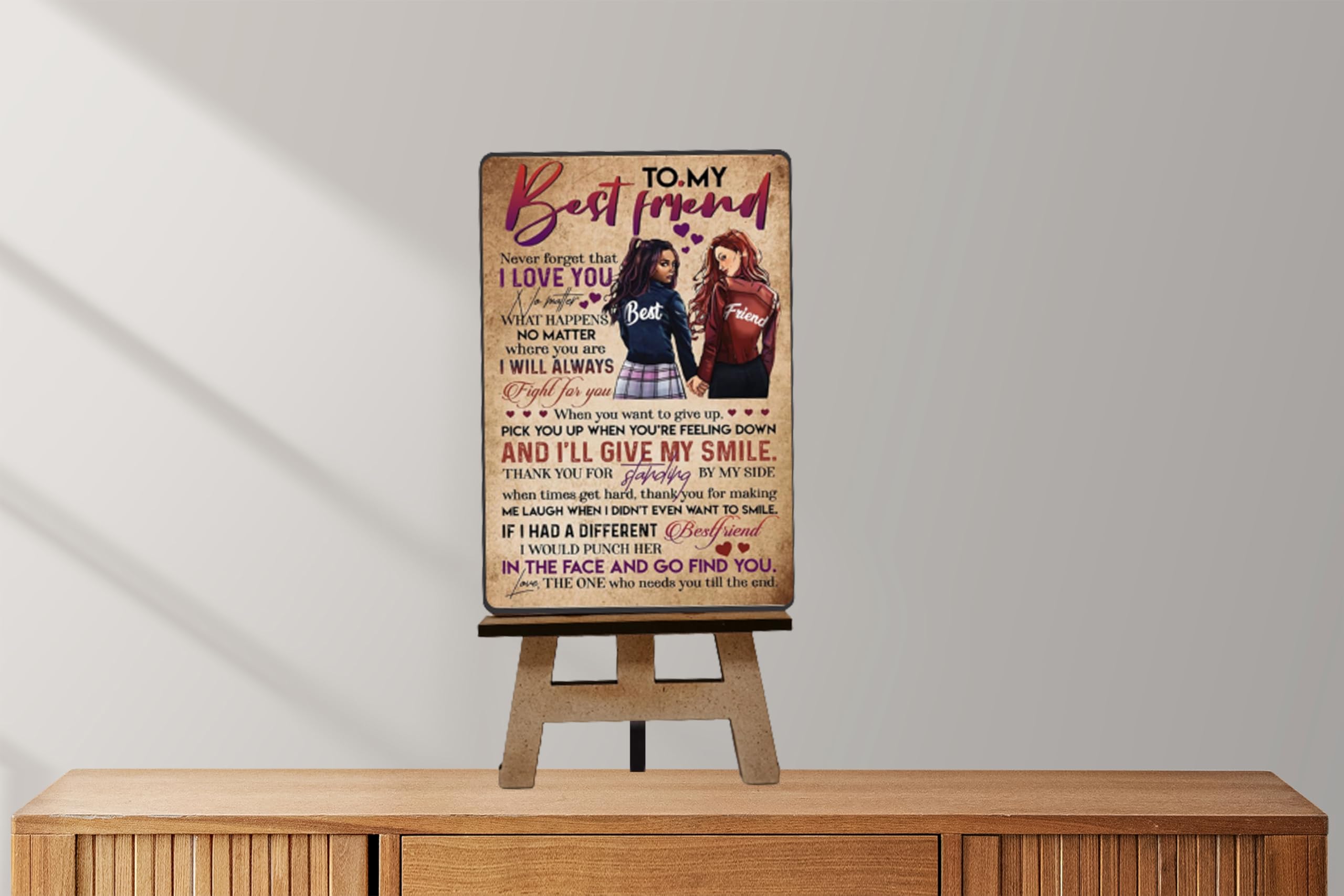 Gift For Bestie/friend, SHIVAM ENTERPRISES MDF Easel, Poster, Mockup, and VG Display Set for Best Friend||birthdaygift ||christmasgift ||anniversarygift ||giftsforher ||giftsforhim ||giftsforfriends||(SE-14)