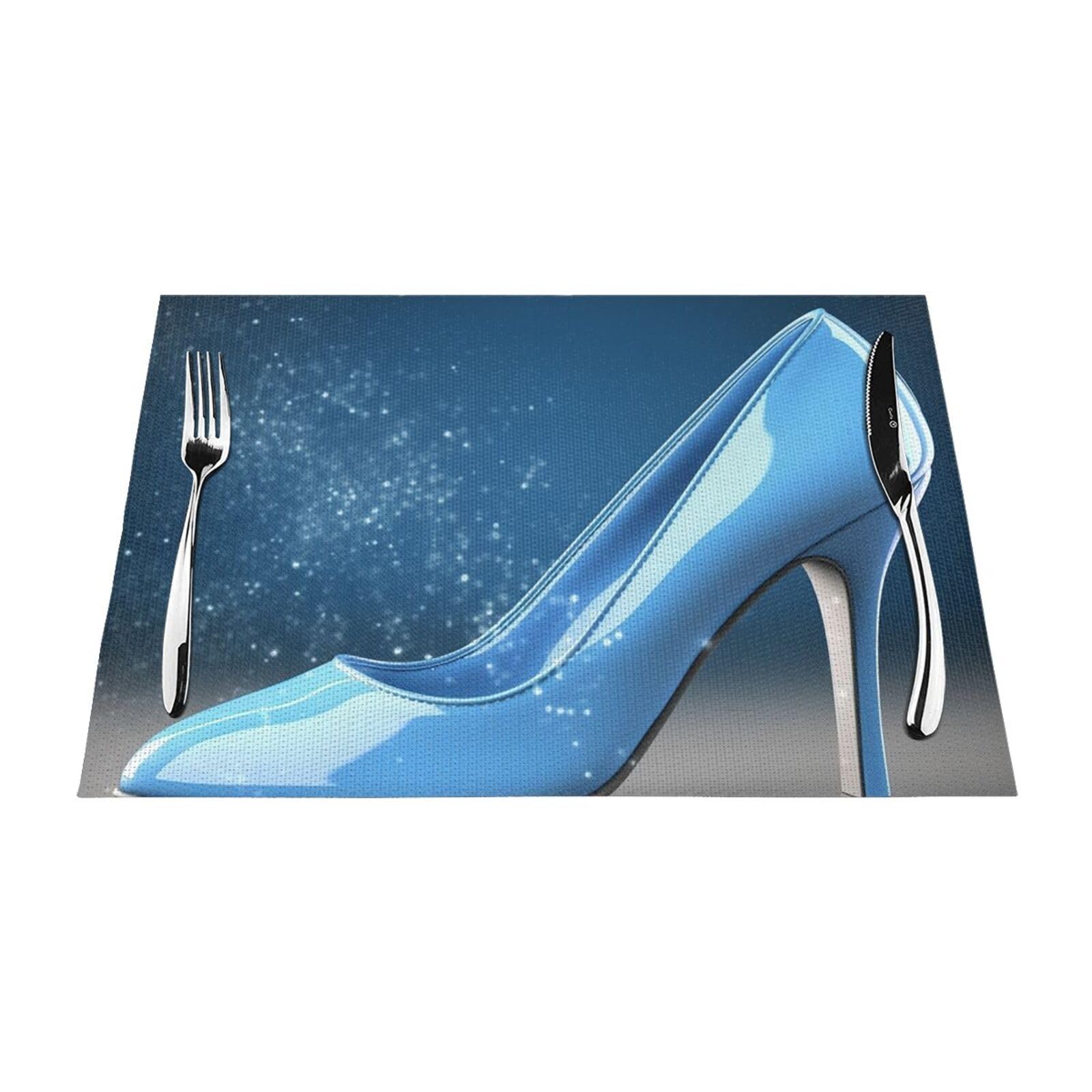Sets de table pour salle à manger en vinyle bleu pour repas chaleureux