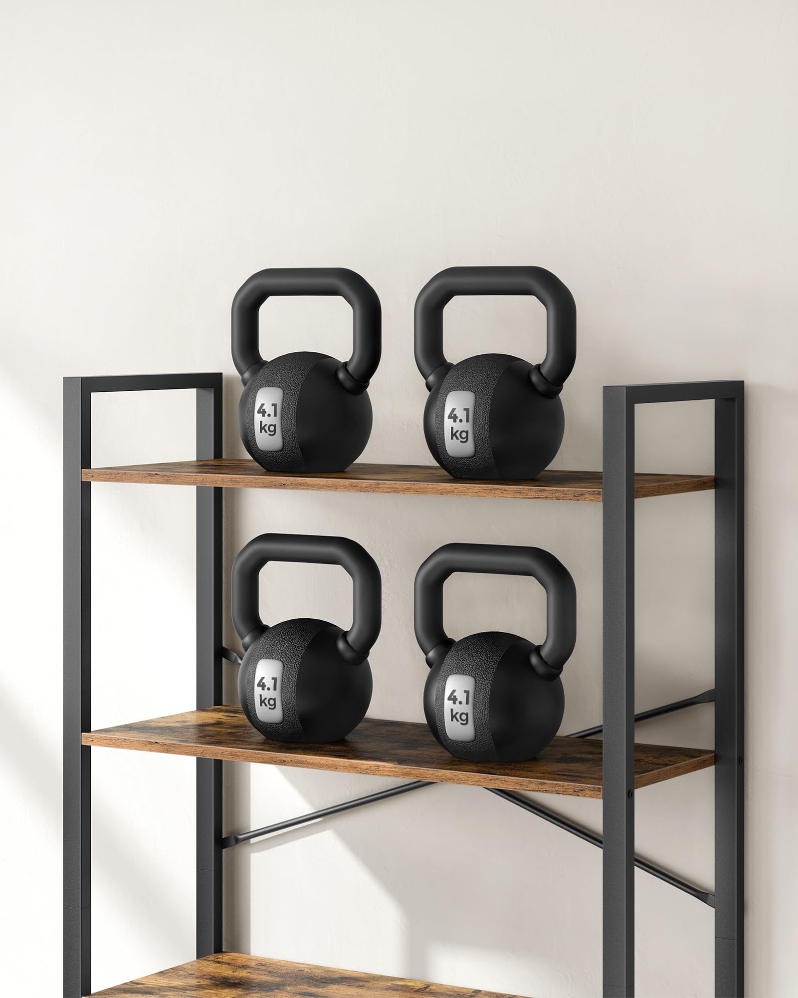 VASAGLE Libreria Alta a 6 Ripiani, Scaffale Portaoggetti, Struttura in Acciaio, Salotto Camera da Letto Studio, 30 x 80 x 186 cm, Industriale, Marrone Vintage e Nero Inchiostro LLS082B01