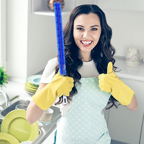 Miniatura 6 de 2 cepillos limpiadores de drenaje de 15 pulgadas, mango extra largo, cepillo limpiador de botellas para limpiar cepillo de drenaje, cepillos de