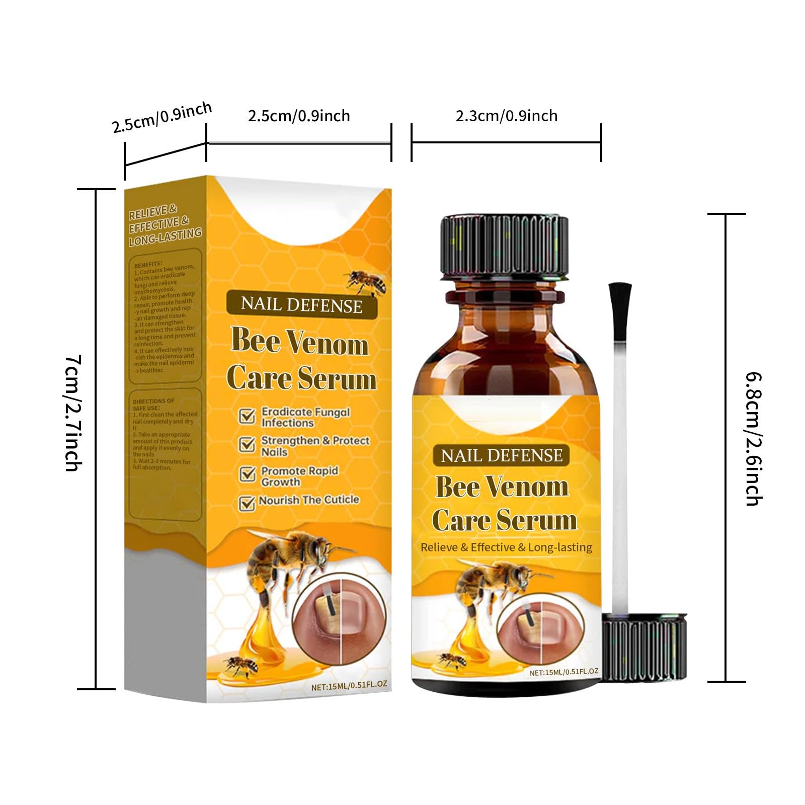 Trattamento per unghie incarnite al veleno d'api, siero per il trattamento delle unghie, siero per la crescita e la riparazione delle unghie, trattamento per unghie incarnite, trattamento con olio per