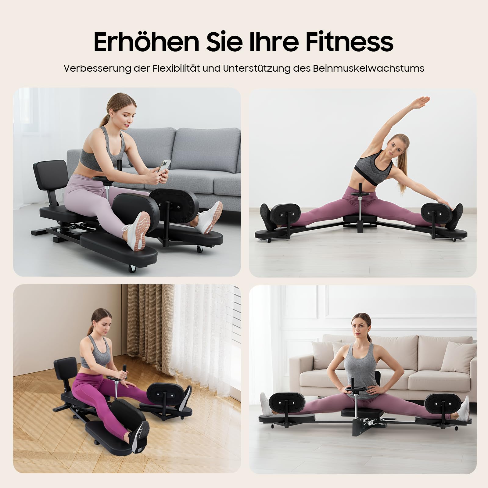 Spagattrainer Beinspreizer Beinstrecker 210° Dehntrainer | Bein Stretching Trainer mit verstellbarem Winkel Flexibilität Training Gerät für Yoga Fitness Tanz Gymnastik Kampfsport