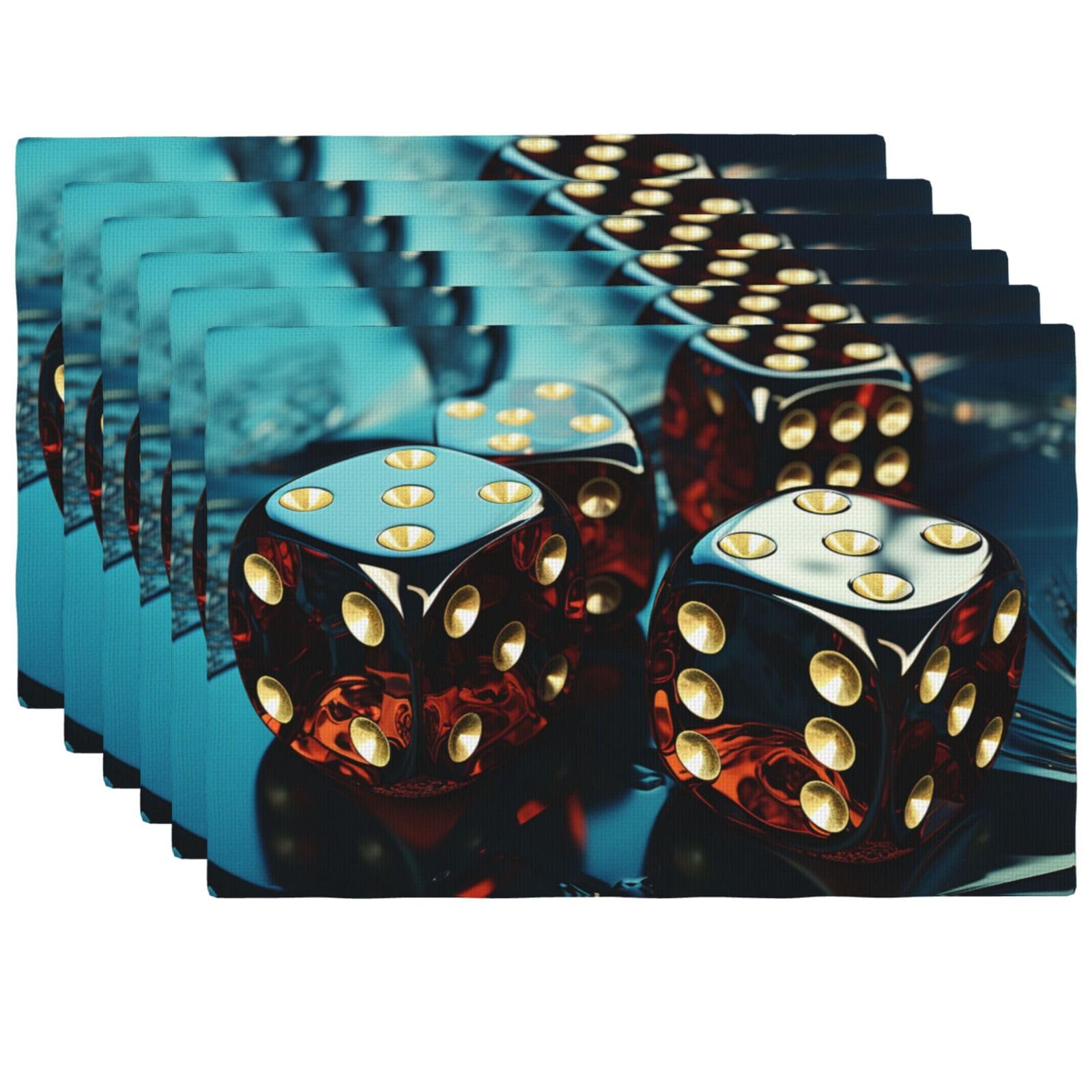 Set de table dés graphiques résistant aux taches et pliable