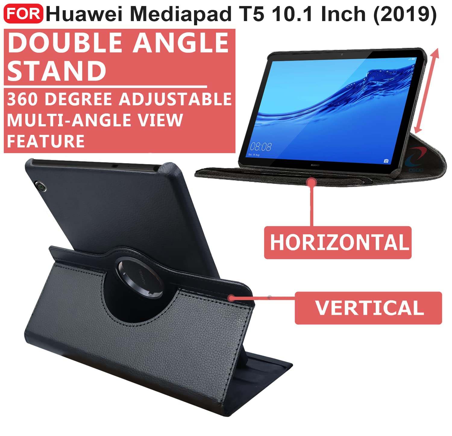 CEDO Huawei MediaPad T5 (10.1 inch) Flip Cover | Leather Finish