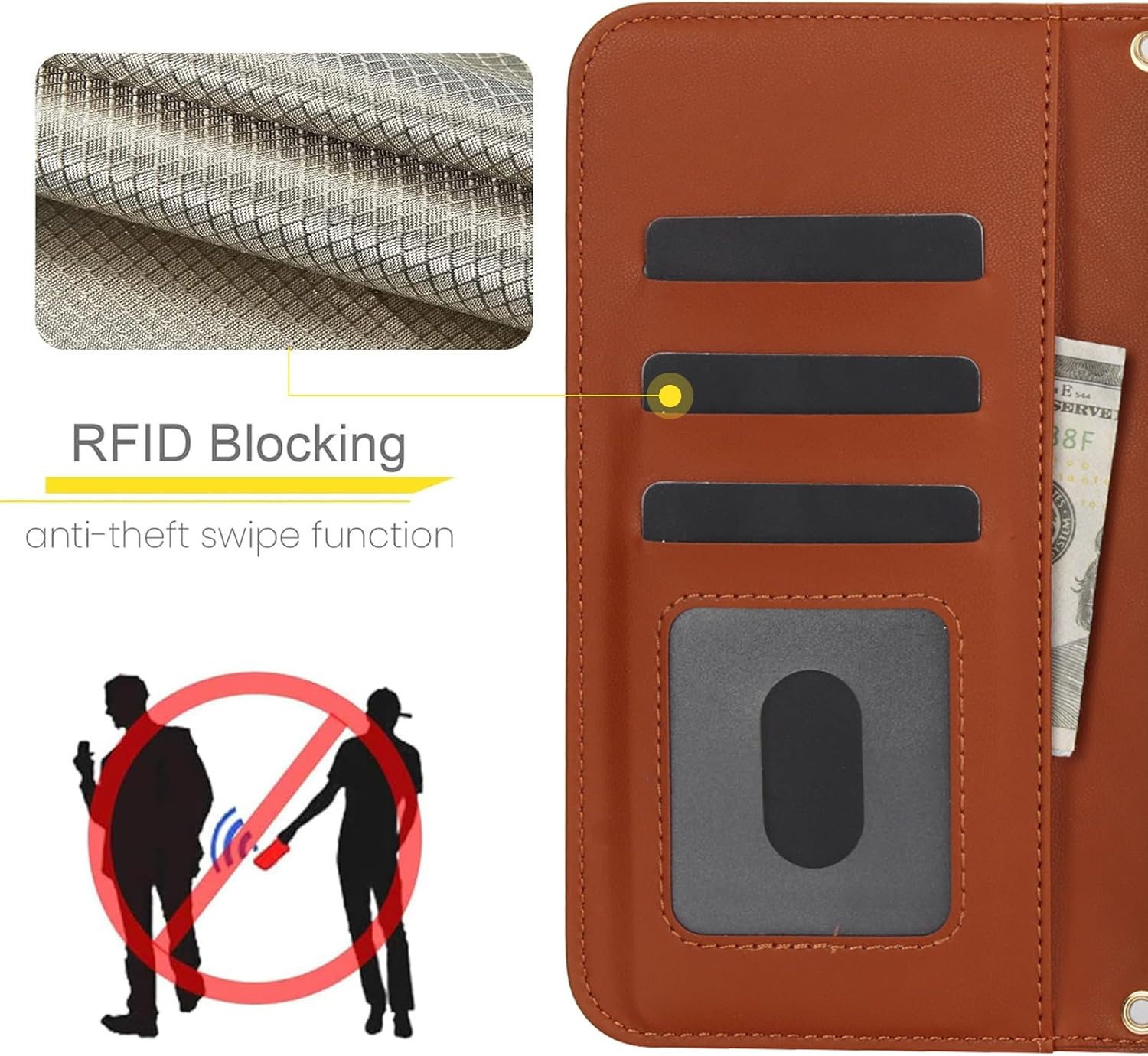 for Samsung Galaxy S24 Plus 6.7 inch Wallet Case with S Pen Holder & Crossbody Lanyard Strap & Wrist Strip, Shockproof Stylish Protective Cover for Galaxy S24 Plus (Brown)