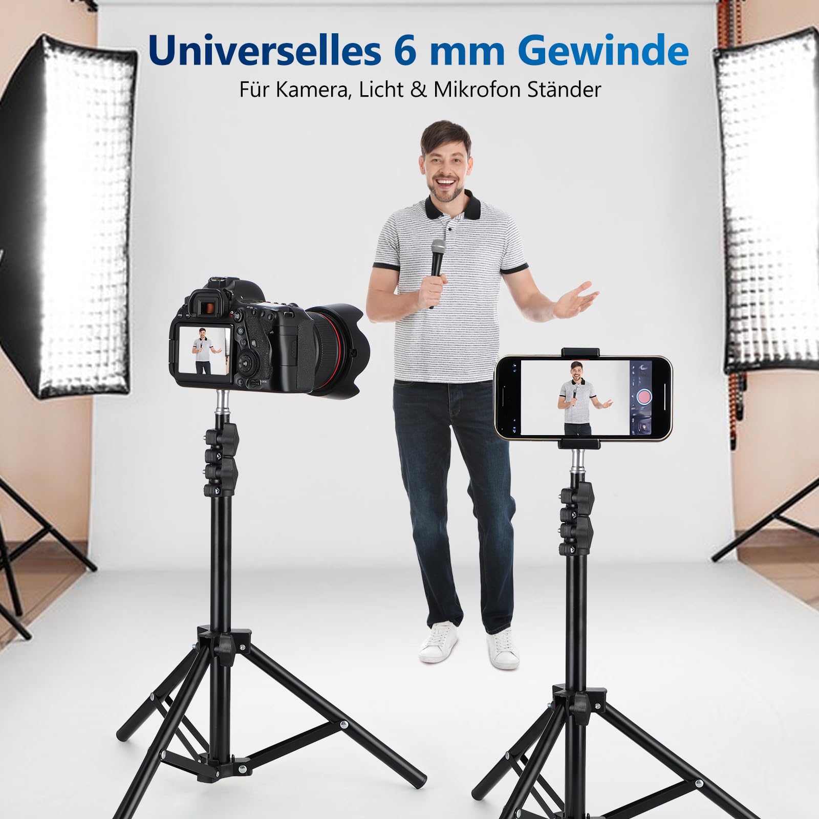 SOIMISS Beamer Ständer, Multifunktionaler Beamer Stativ mit Klappbar, Verstellbarer Höhe Von 40cm Bis 110cm, Projektor Halterung mit Klein Tablett, Laptop Ständer Tragbarer Projektorständer für Kamer