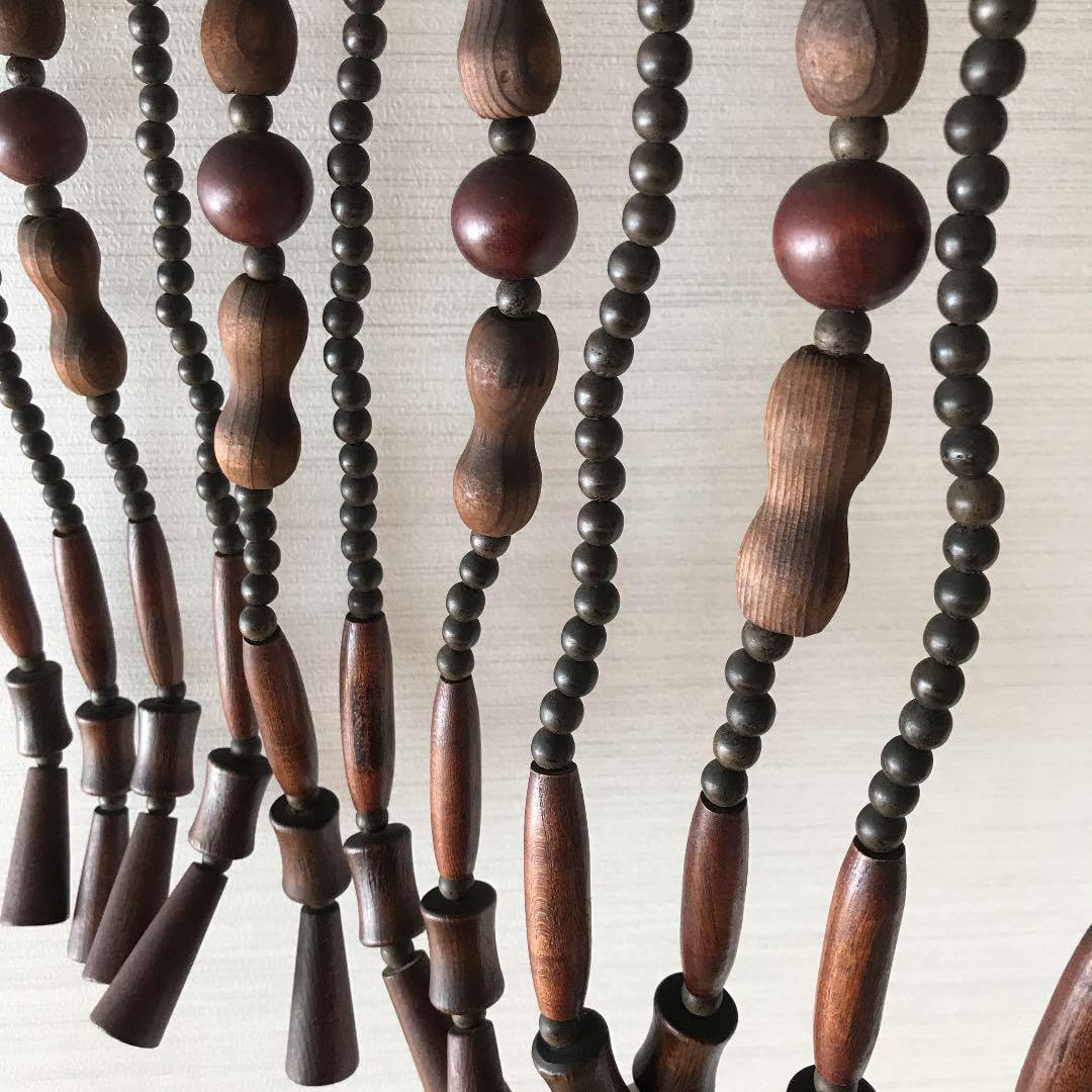 Amazon｜レトロ 木製 球のれん 85cm70cm 玉のれん 暖簾 ヴィンテージ