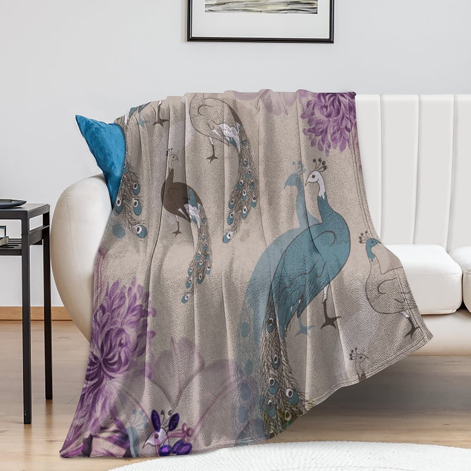 Couverture de lit paon pour vos soirées cocooning et moments de détente