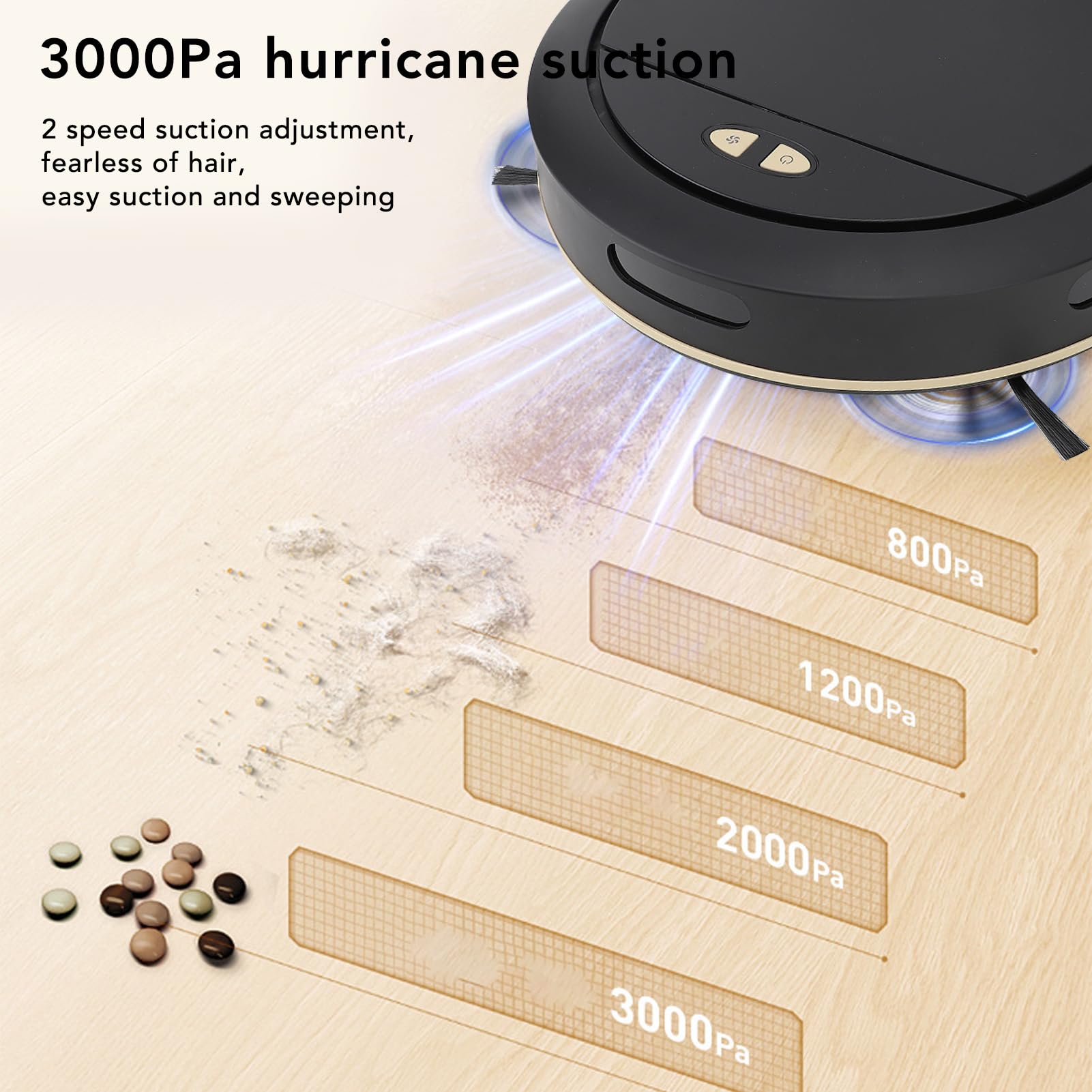 Akozon Smart Robot Cleanter z automatyczną kontrolą Aplikacji Swee i MOP, 100 Ml Zbiornik na wodę, Zasilanie 7,4 V (BLACK)