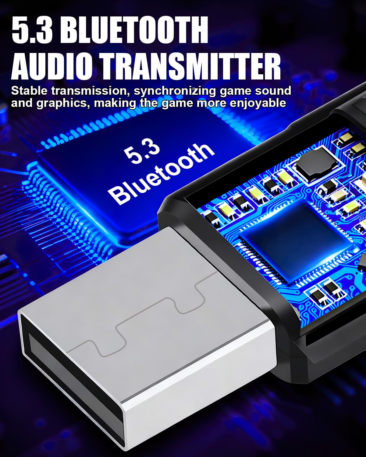 Adaptateur USB Bluetooth 5.3 pour PS4 PS5 PC Switch Audio Dongle Faible Latence