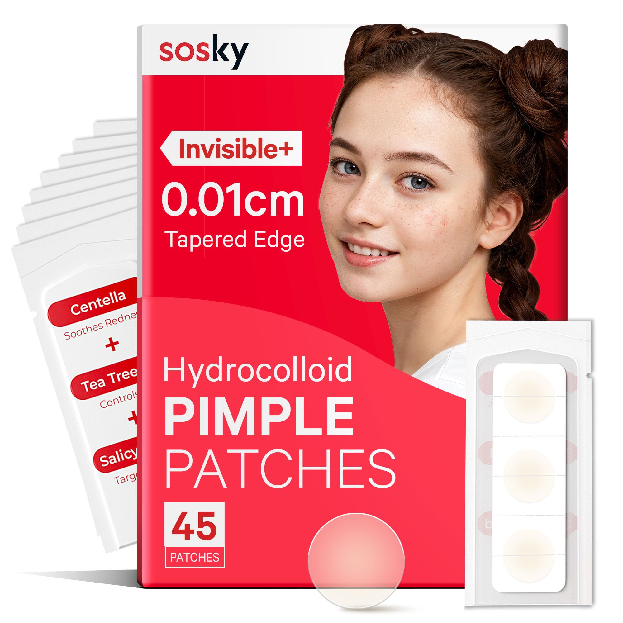 SOSKY Pimple Patches for Face Hydrocolloid Acne Patches Zit Sticker for Face and Skin Pimple Patches for Covering