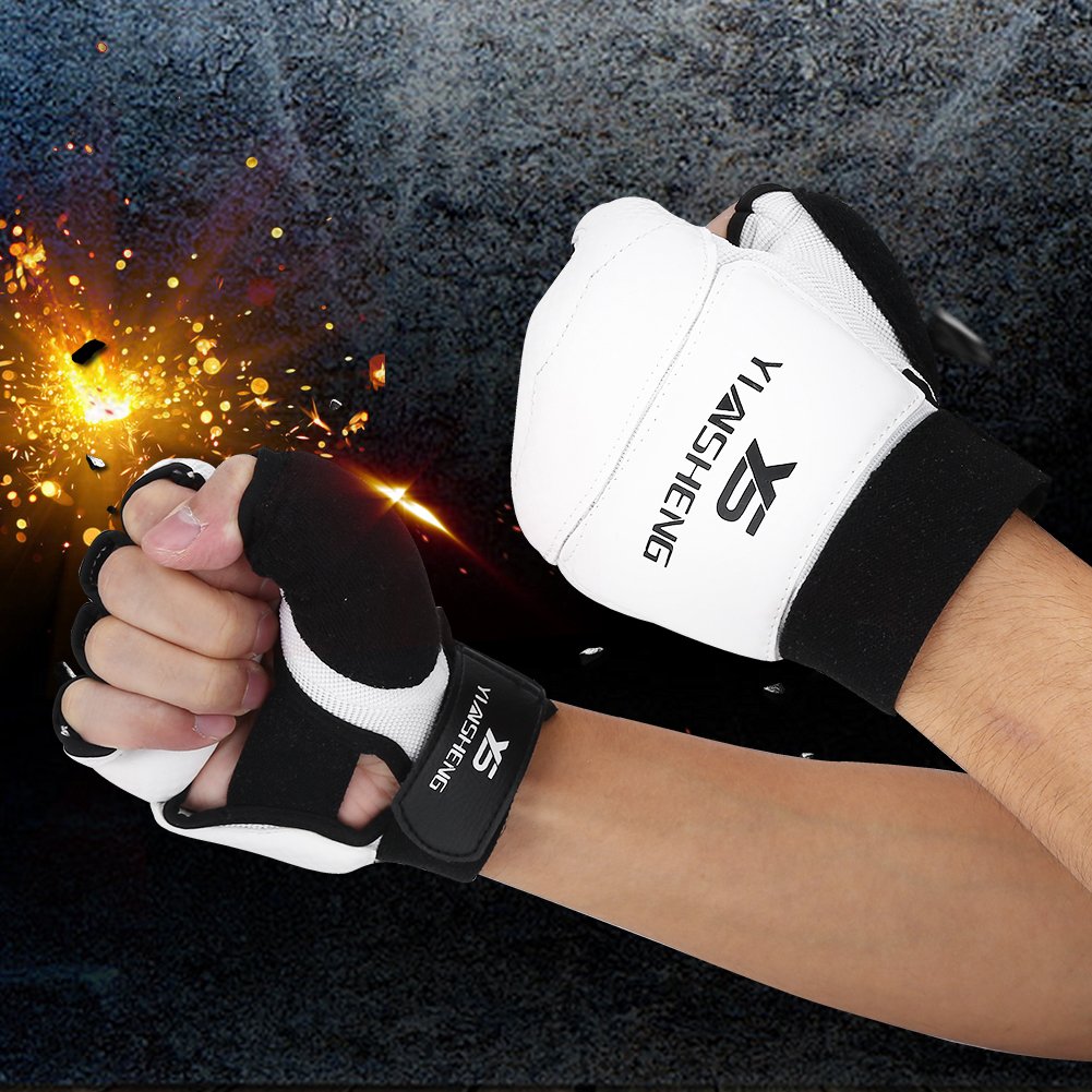 Tbest Taekwondo Kinder,Taekwondo des Mains Formation de Boxe Adulte/Enfants Taekwondo Sparring des Pieds pour Le Pied Couverture de Boxe(S-Main)