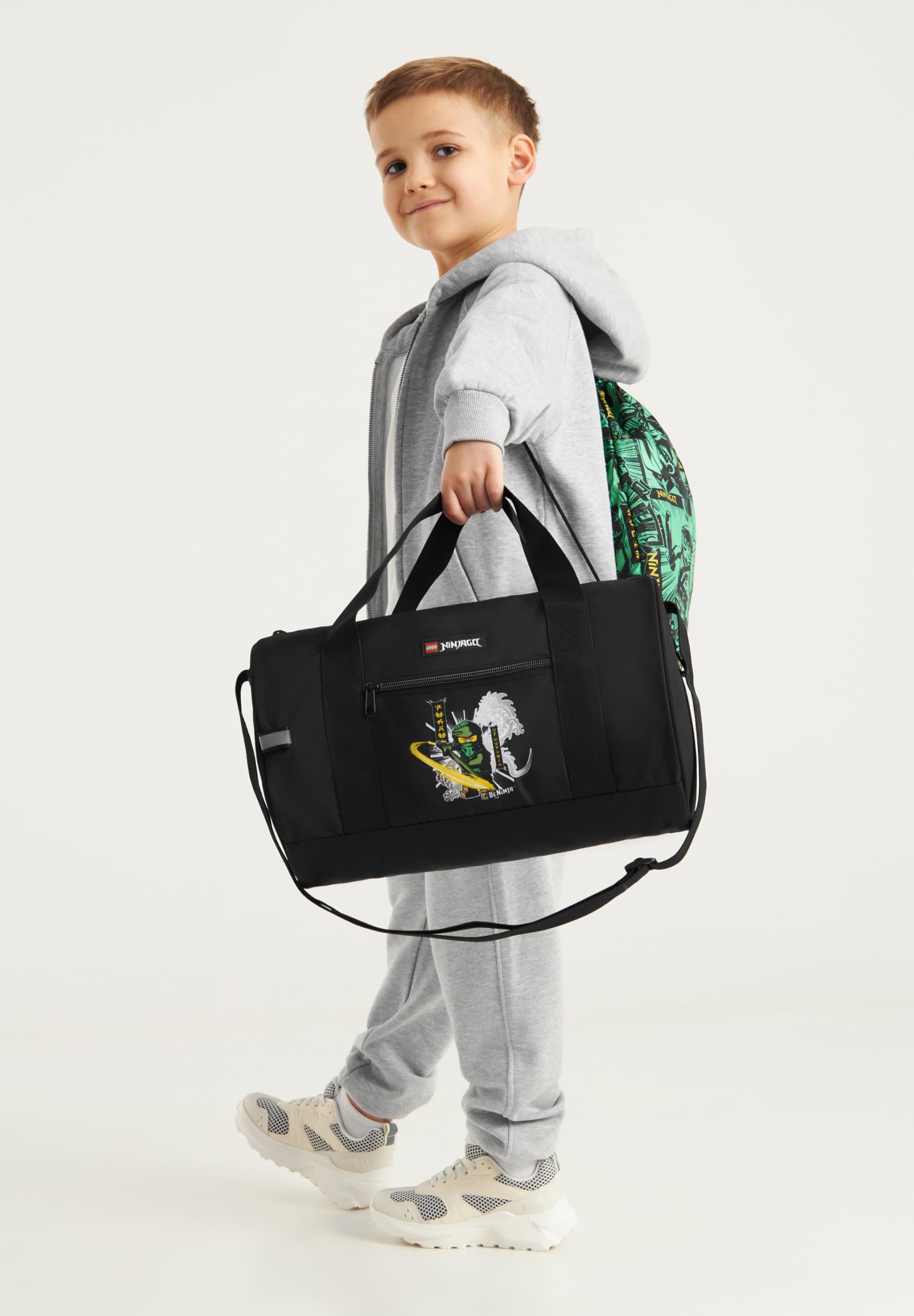 SKANDO BAGS LEGO® NINJAGO® Schulranzen Jungen 1. Klasse Set Green – 6-teilig LEGO NINJAGO Set mit Schulrucksack Jungen, Zusatzrucksack, Turnbeutel, Federmäppchen Junge, Geldbörse & Sporttasche