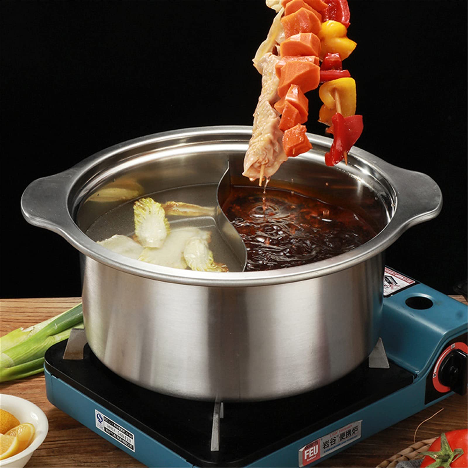 Amazon｜中華しゃぶしゃぶ鍋しゃぶ鍋ステンレス鋼IHしゃぶ鍋