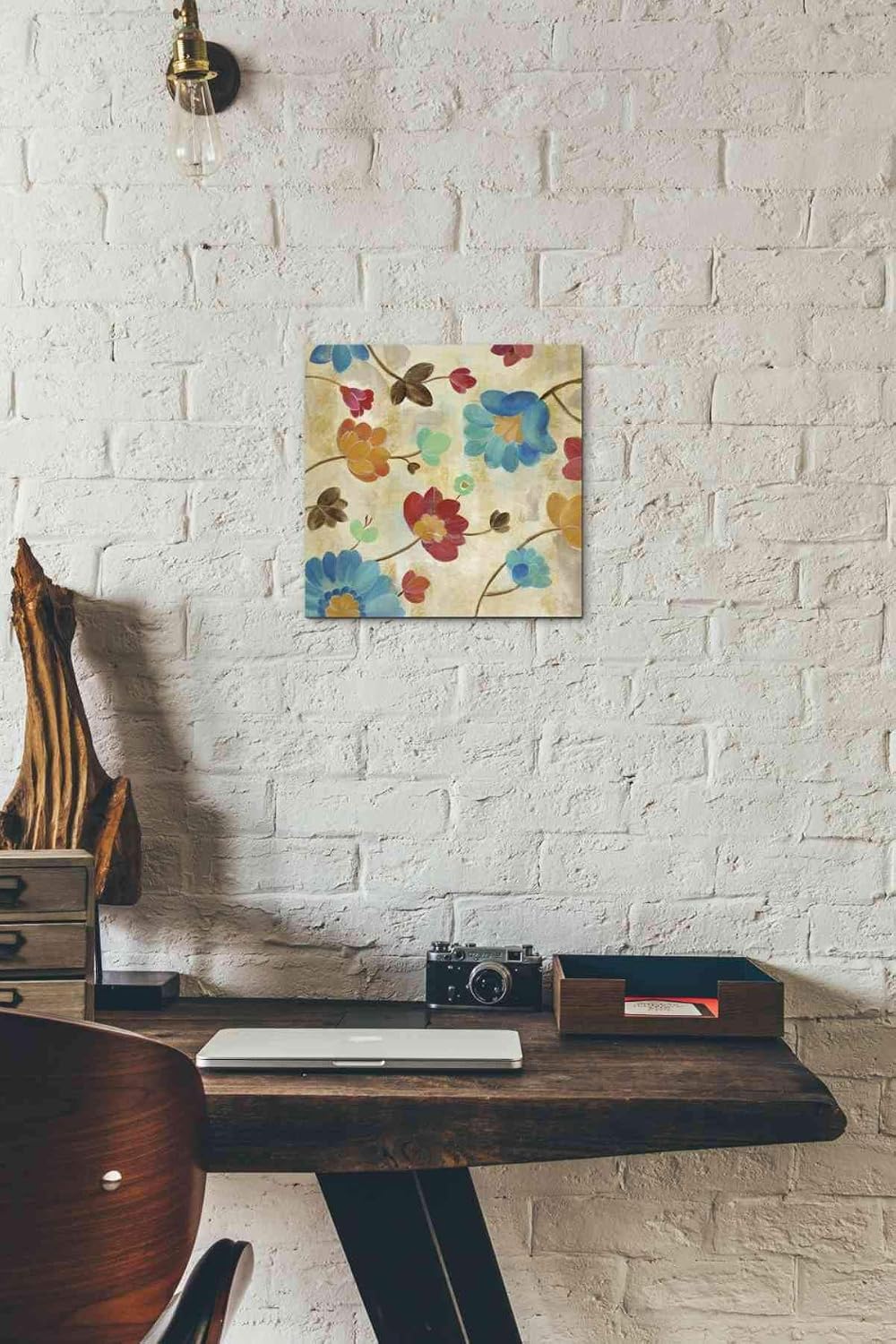 Epic Graffiti 'Coral and Teal Garden II' by Silvia Vassileva, Canvas Wall Art, 12"x12"
