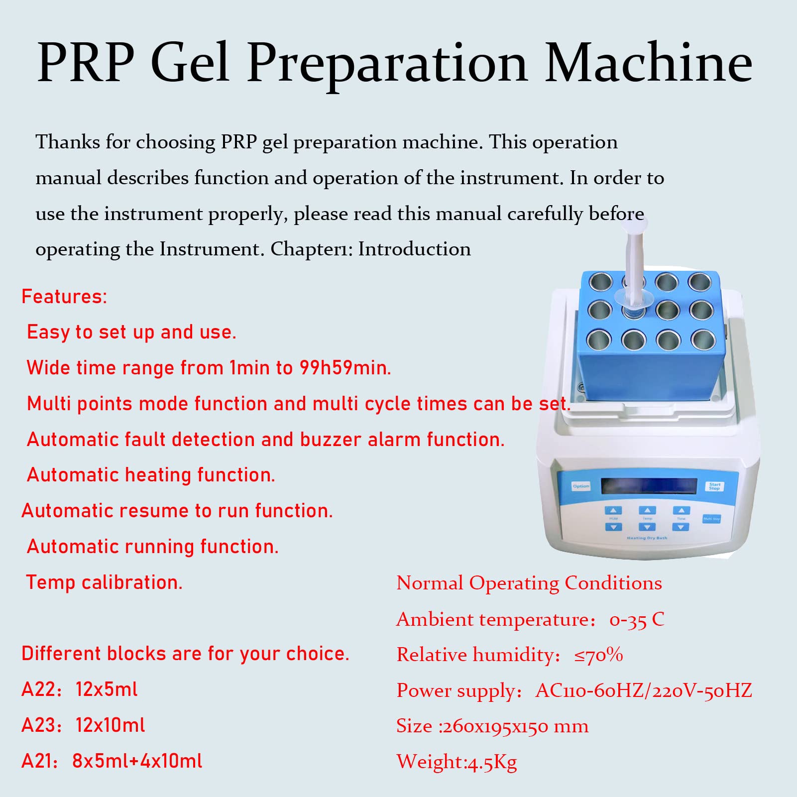 12X5ml PRP PPP Macchina Riscaldante Portatile Gel Con Display - Foto 10