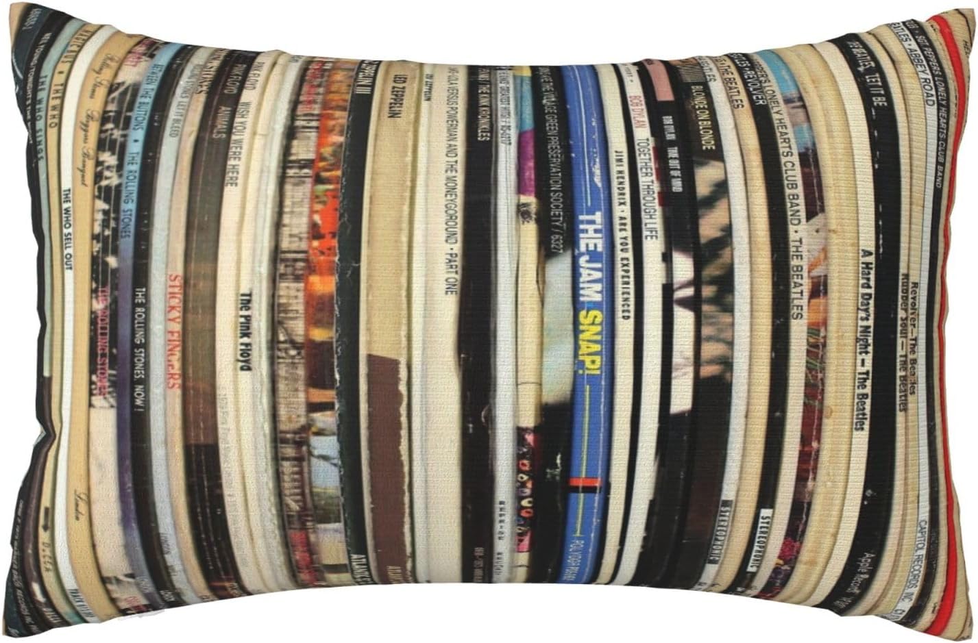 Classic Rock Vinyl Records Throw Pillow Case Rectangle Decorative Lumbar Pillow Cover for Home Decor Sofa Living Room Couch Bed Car Cushion Cover 20"X 30"