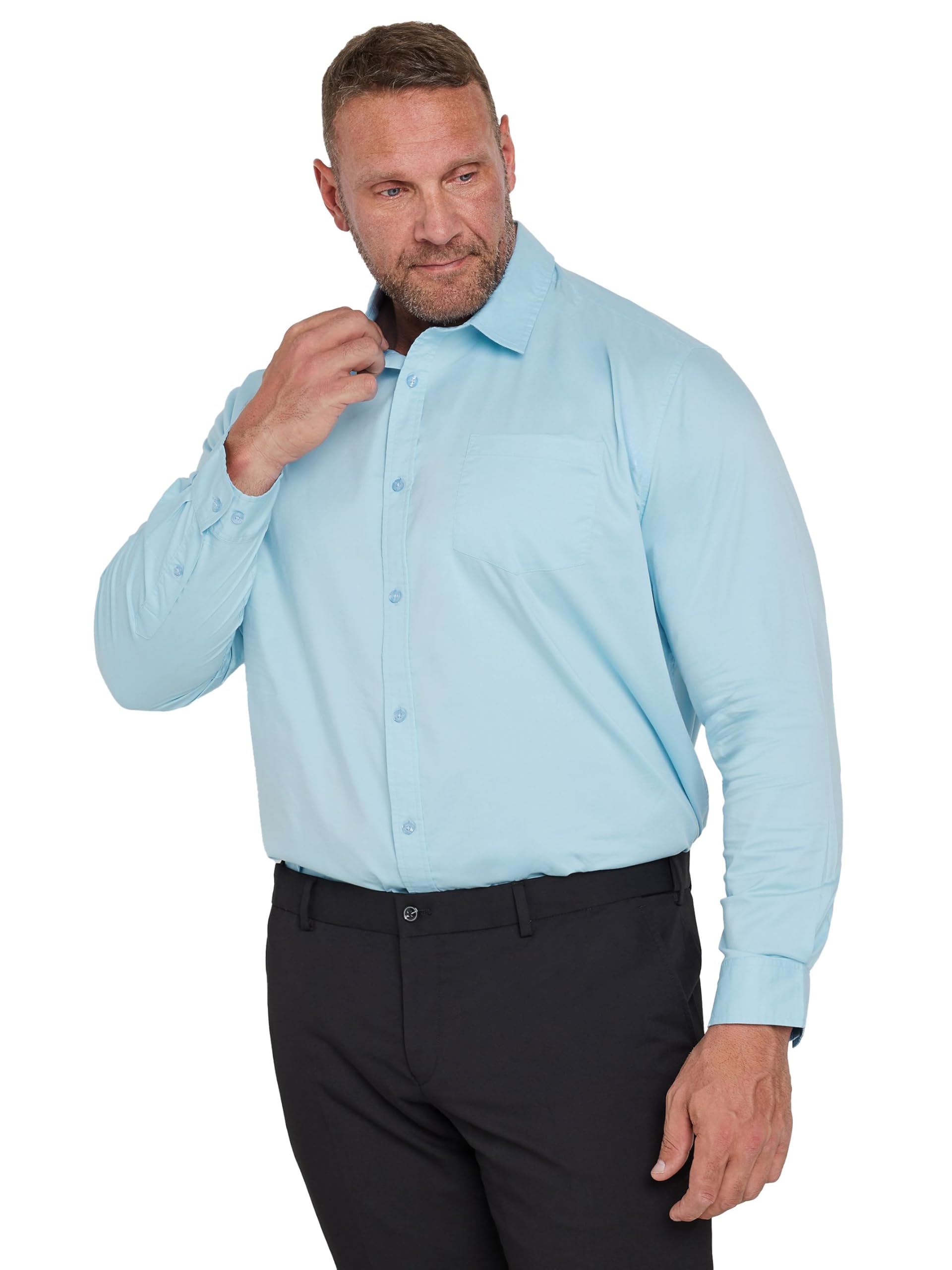 BadRhino Long Sleeve Poly Lycra Shirt, Blue, Size 4Xl, Men