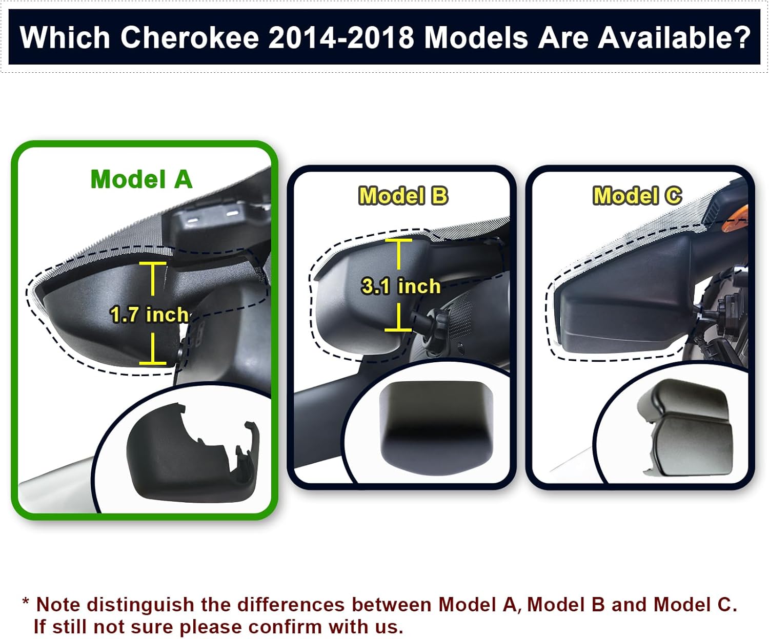 4K Dash Cam Custom fit for Jeep 5th Gen Cherokee 2014-2018 KL (Model A), Latitude Overland, Integrated OEM Look, UHD 2160P Video, Built-in WiFi, Free App and 64GB Card