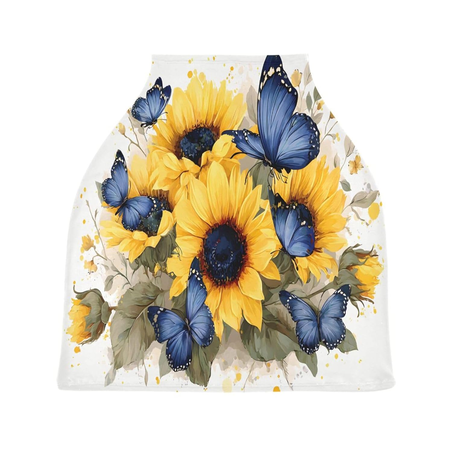 Sunflower and Butterfly Nursing Cover Breastfeeding Scarf, Car Seat Covers for Babies Infant Stretchy Soft Breathable Multi-Use Cover Ups, Gift for Boys Girls