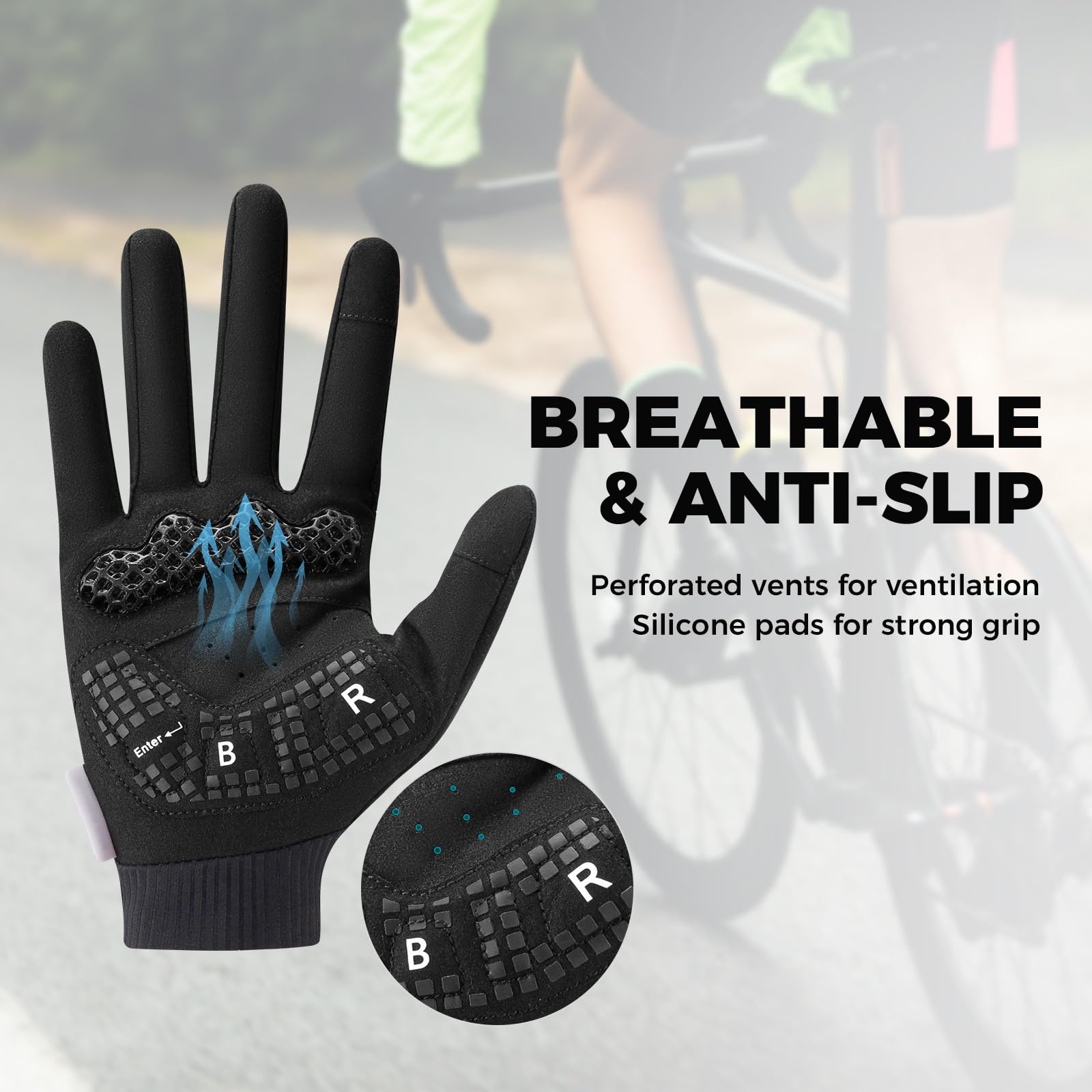 ROCKBROS Guanti Ciclismo Estivi, Ammortizzante e Traspirante | Mezza Dita Antiscivolo e Elasticità Comoda , Ideali per Bici da Corsa, MTB, Gravel, Palestra e Trekking, Uomo e Donna