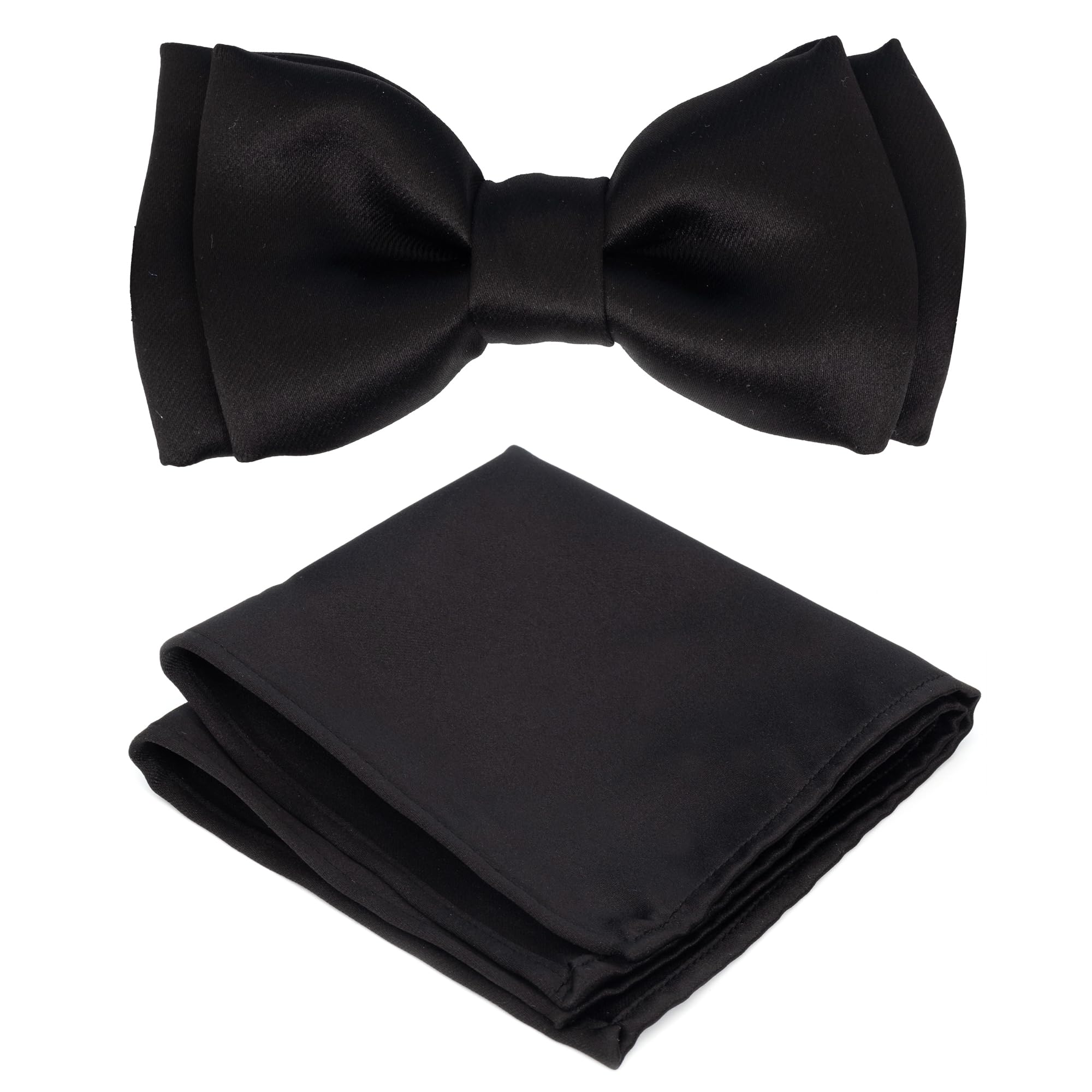to the nines Men's Black Bow Tie & Pocket Square-picture-19