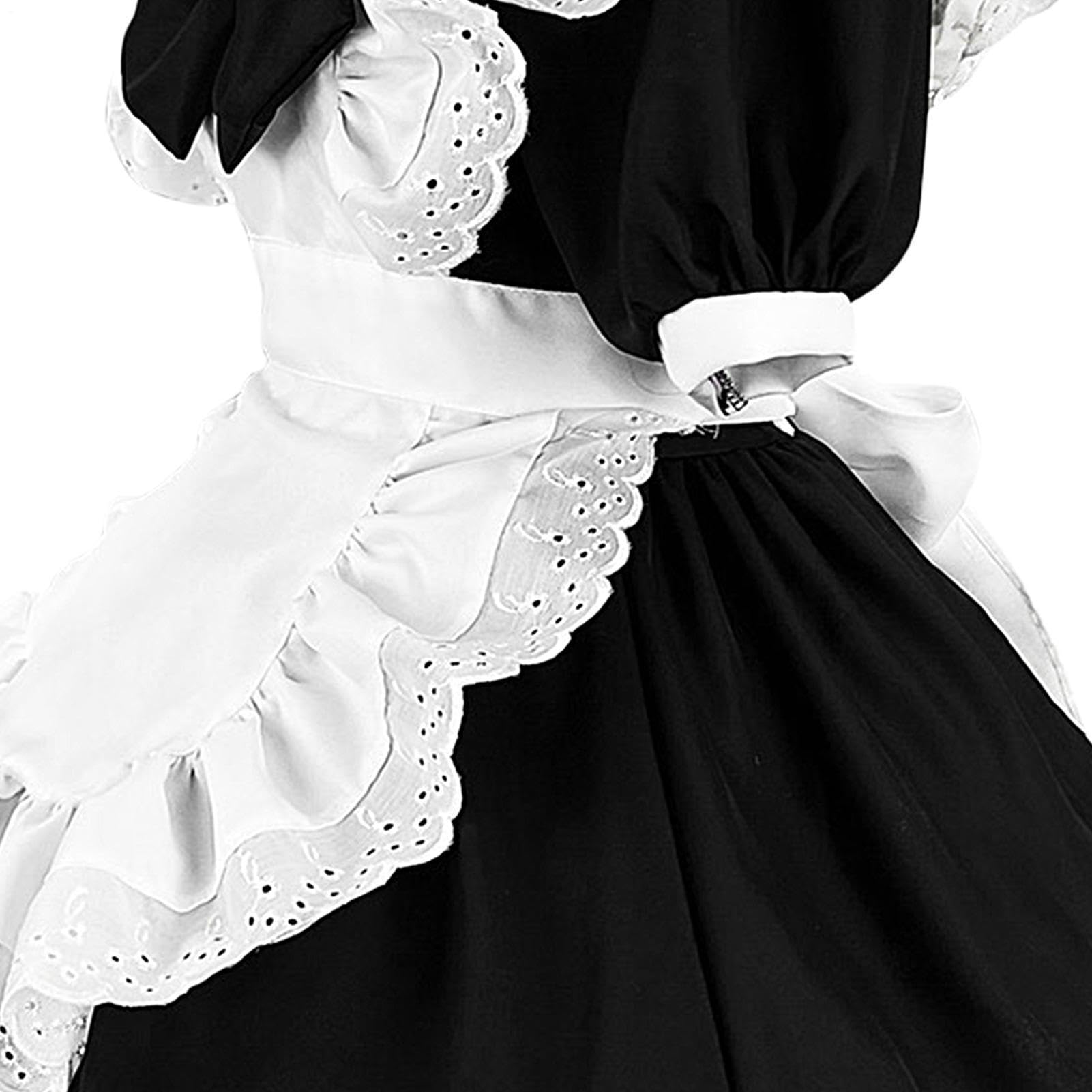 Kostium pokojówki - urocze damskie fantazyjne ubrania z koronką, kostium pokojówki, cosplay, dla dziewcząt, na Halloween, imprezę, do wewnątrz, na zewnątrz, do szkoły, domu, podwórka, ogrodu