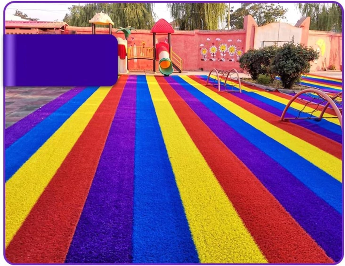 業者or DIY】人工芝の施工費用相場・施工方法・流れを解説 | 庭、水まわり、リフォームなどのお家・日常のお困りごとを解決！家工房マガジン 人工芝生 人工草の厚さ2cm紫色の芝生屋内屋外庭の裏庭のパティオバルコニー（79x40in）の排水穴