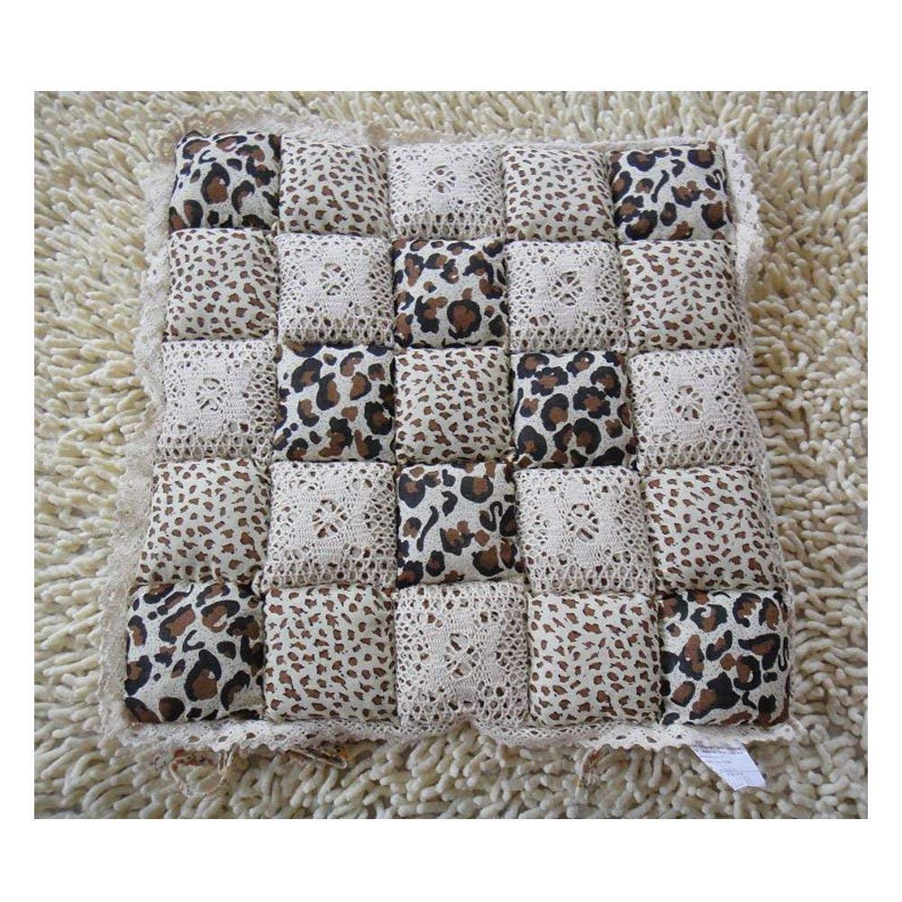 Coussin de siège floral pour jardin, cuisine et voiture - Assise marron 40x40 cm