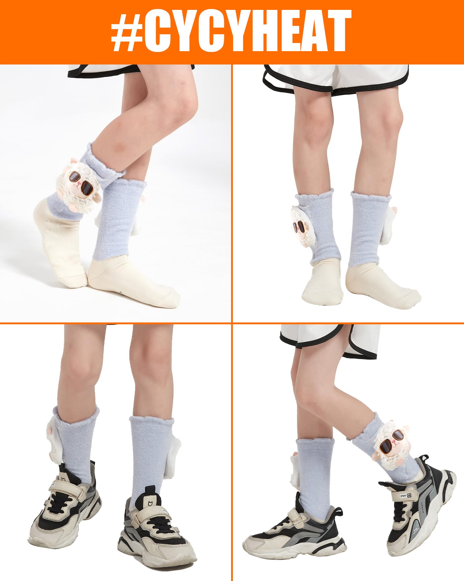 Beheizte Socken Kinder mit 4000mAh Akku – Niedliche Elektrische Heizsocken für Jungen & Mädchen, 3 Heizstufen für Alltag & Entspannung, Nicht für Skisport