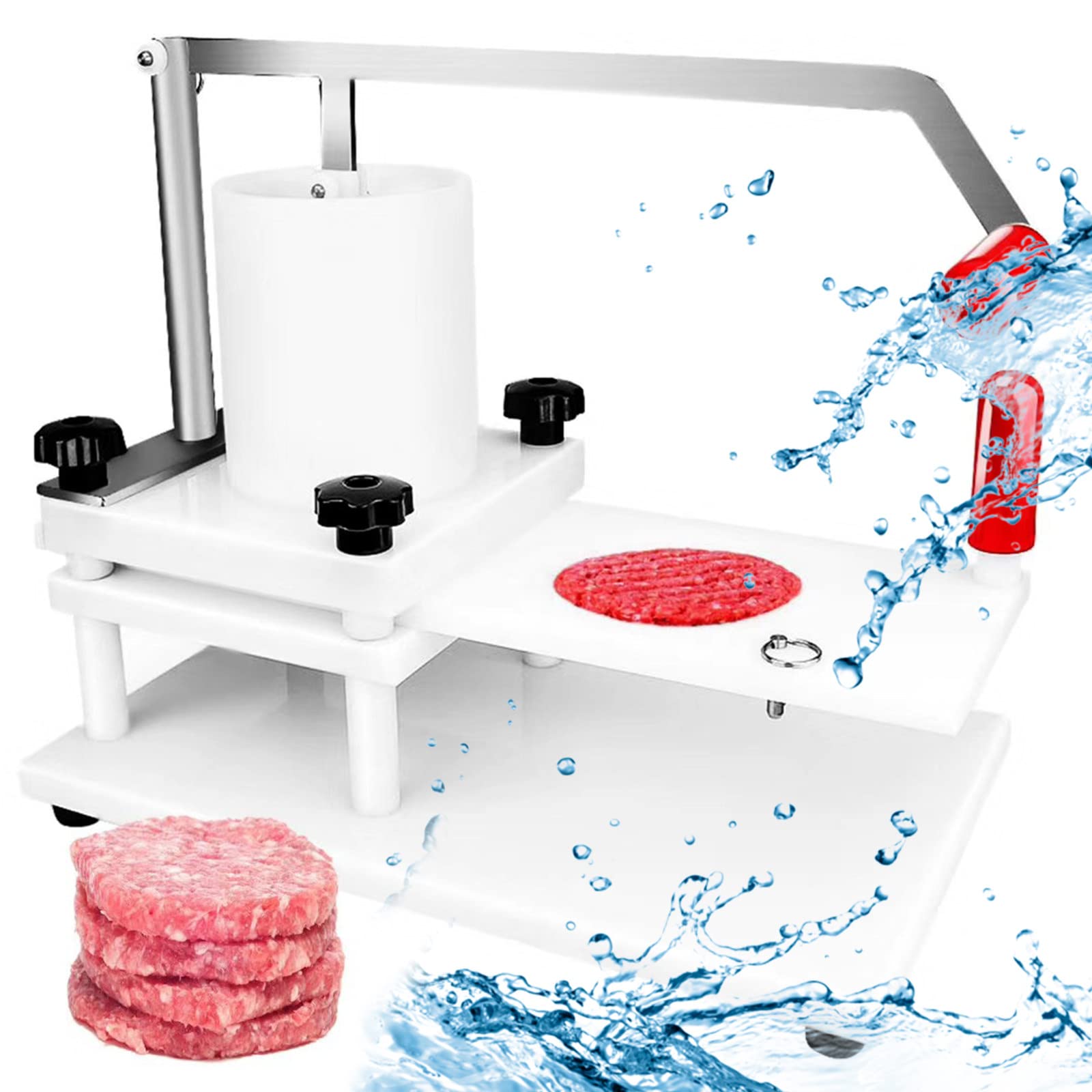 Commercial Burger Press Cookie Presses Pe Material with Tabletop Fixed Design Manual Burger Patty Maker for Personal and Commercial Foods Heavy Duty Processor