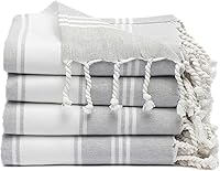 9Threads Turkish Cotton Beach Towels Oversized 36x72 Quick Dry Absorbent Sand-Resistant Travel Towel 4 Pack Light Grey