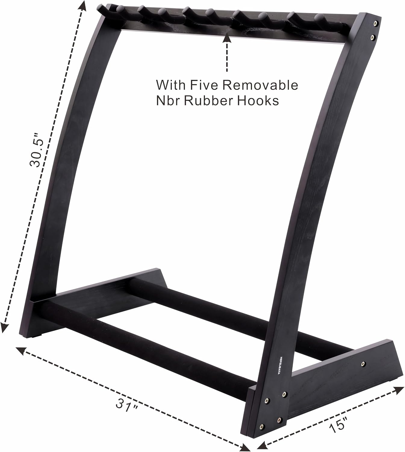  Guitar Stands 5 Wooden Guitar Rack Floor for Guitars and Cases, Electric, Acoustic, Bass Guitars, Cellos, German Ash thumbnail