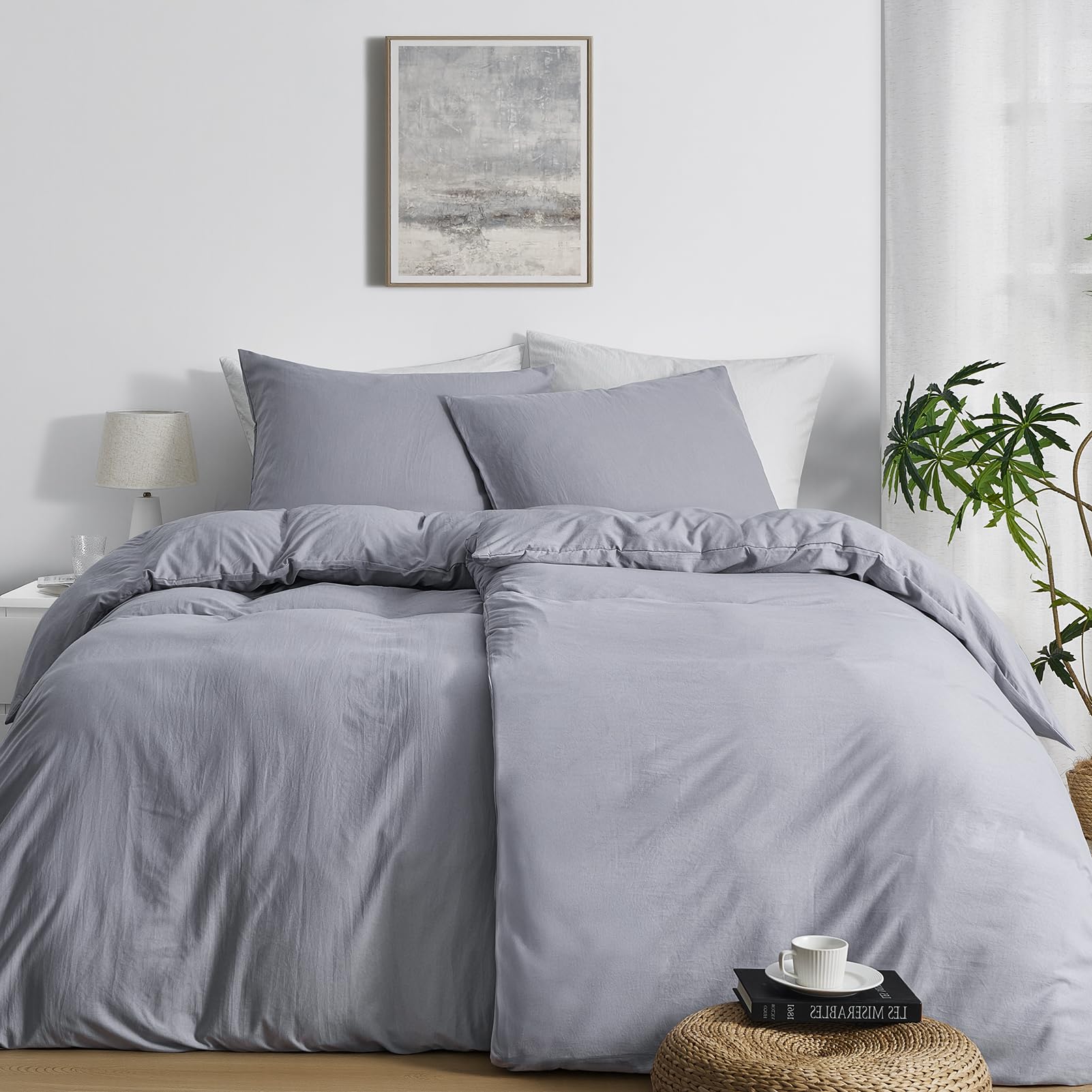Duvetnova Bettwäsche- Weiche Vorgewaschene ÖKO-TEX Polyester Mikrofaser Bettwäsche-Set